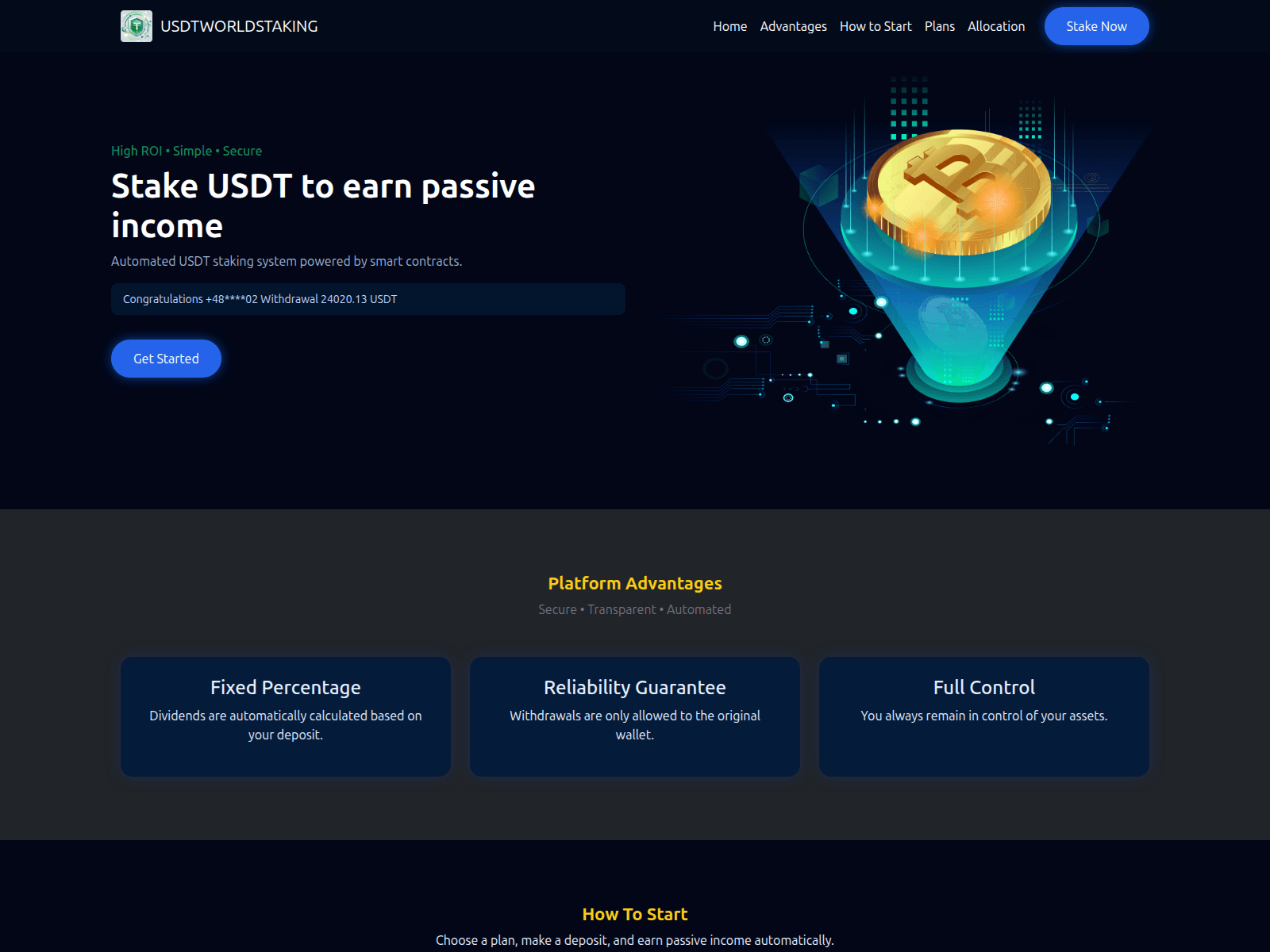 Screenshot of usdtworldstakeltd.live