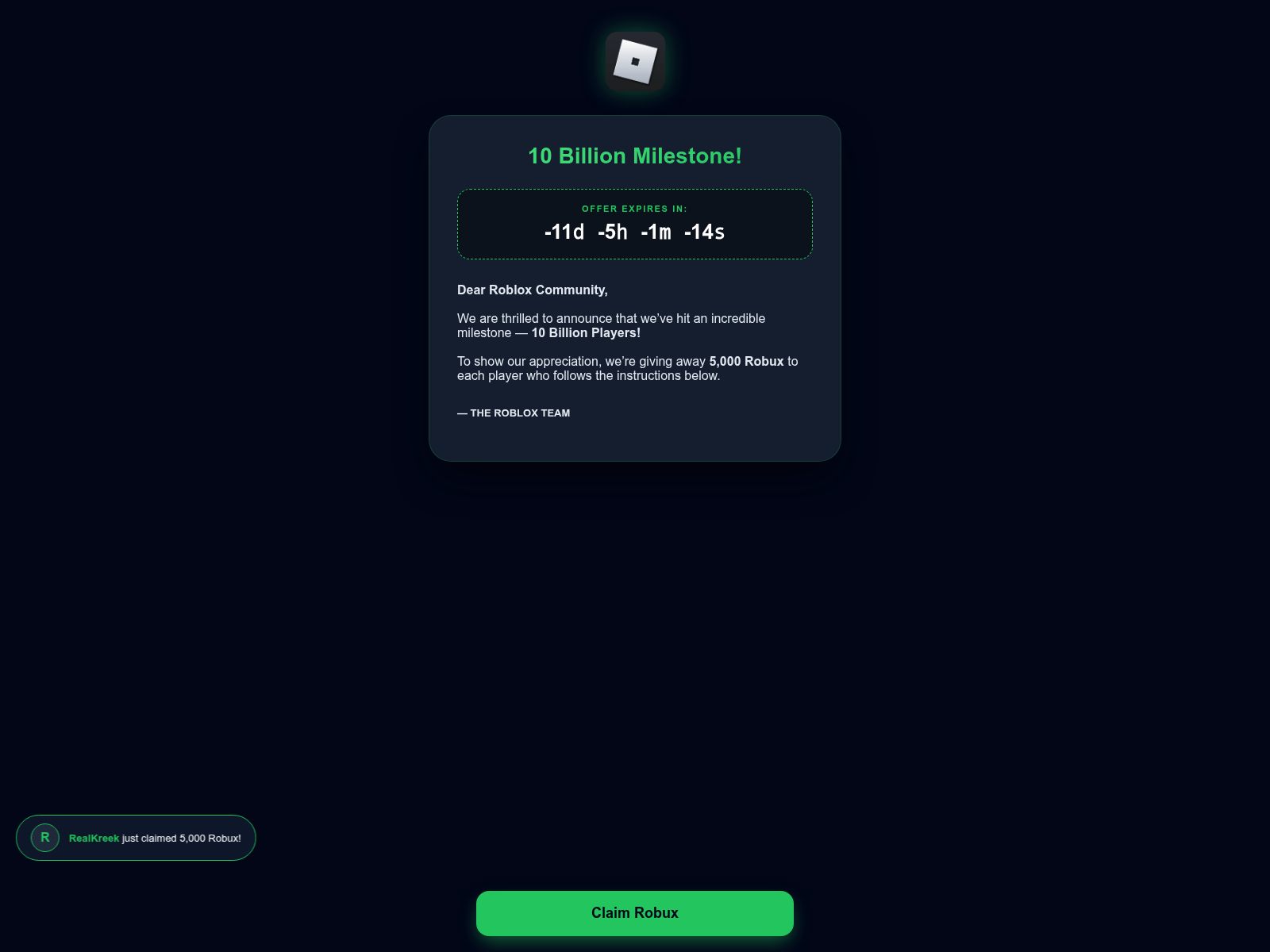 Screenshot of rbxclaim.net