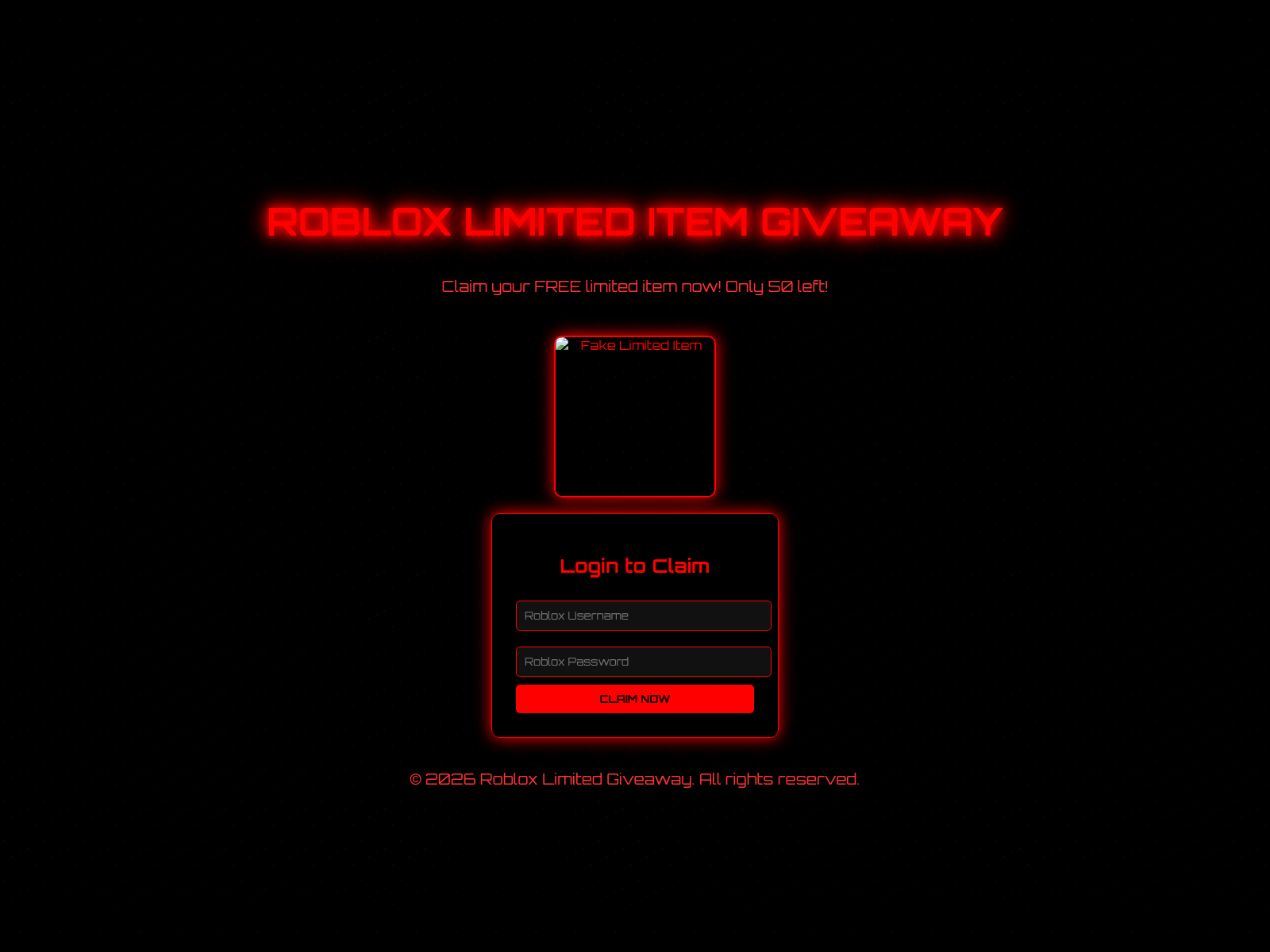 Screenshot of limteditems-w8lutei5zz.edgeone.app