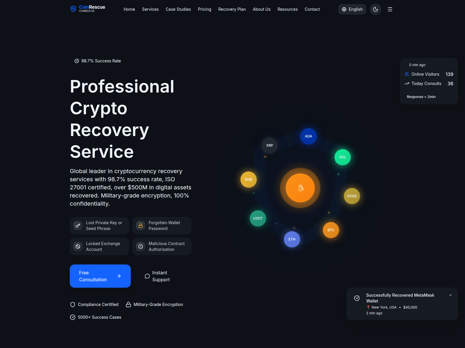 Screenshot of coinrescue.io