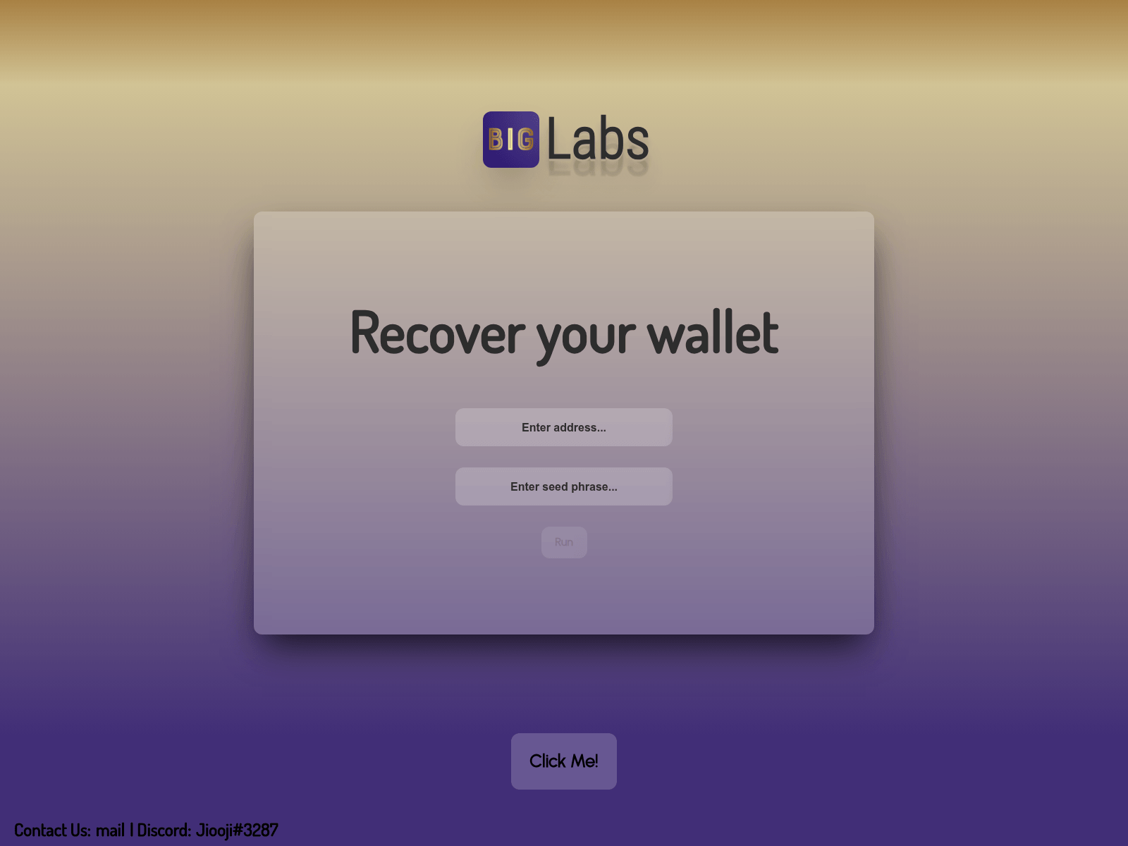 Screenshot of recover.biglabs.eu