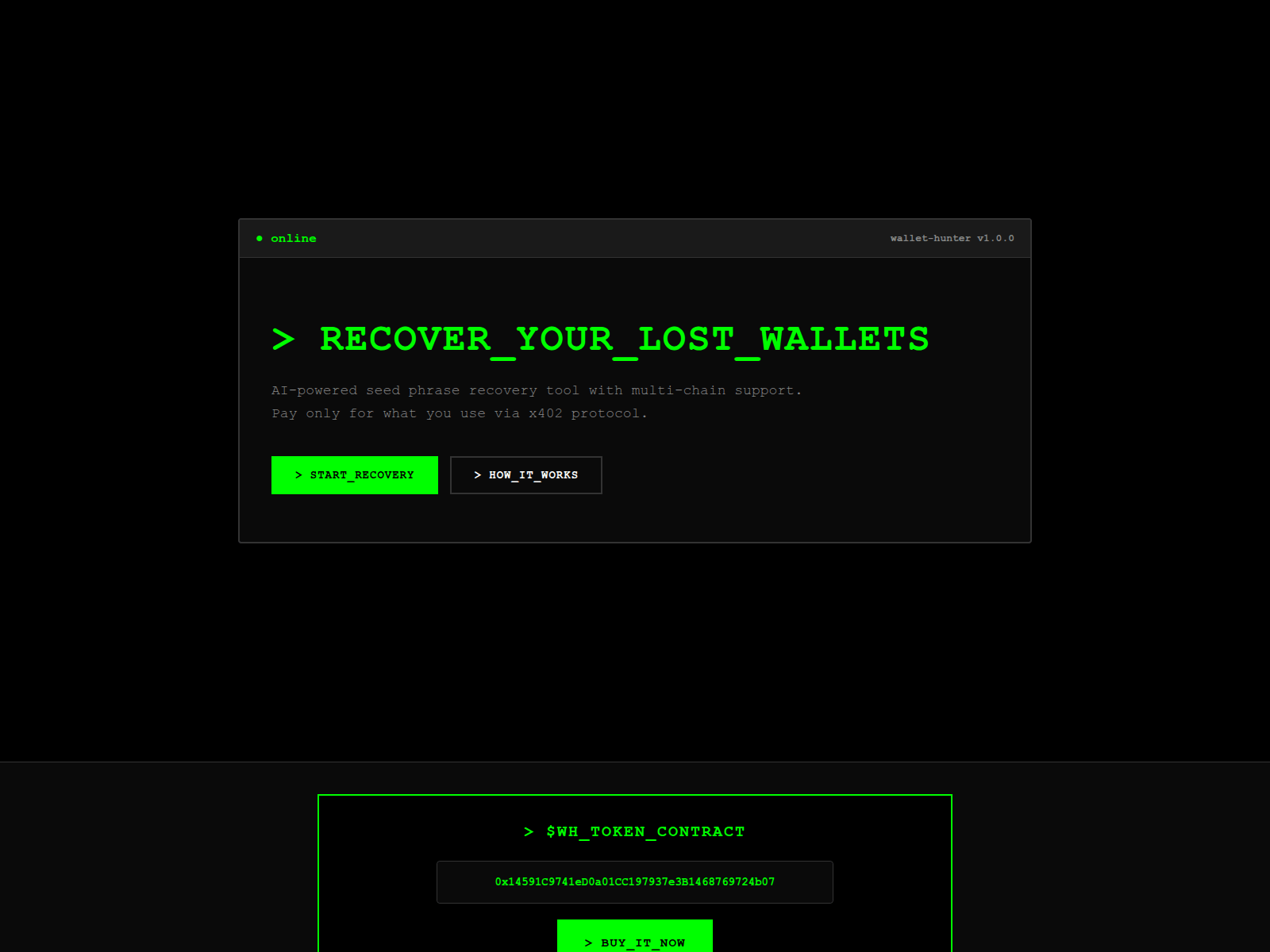 Screenshot of x402wh.xyz