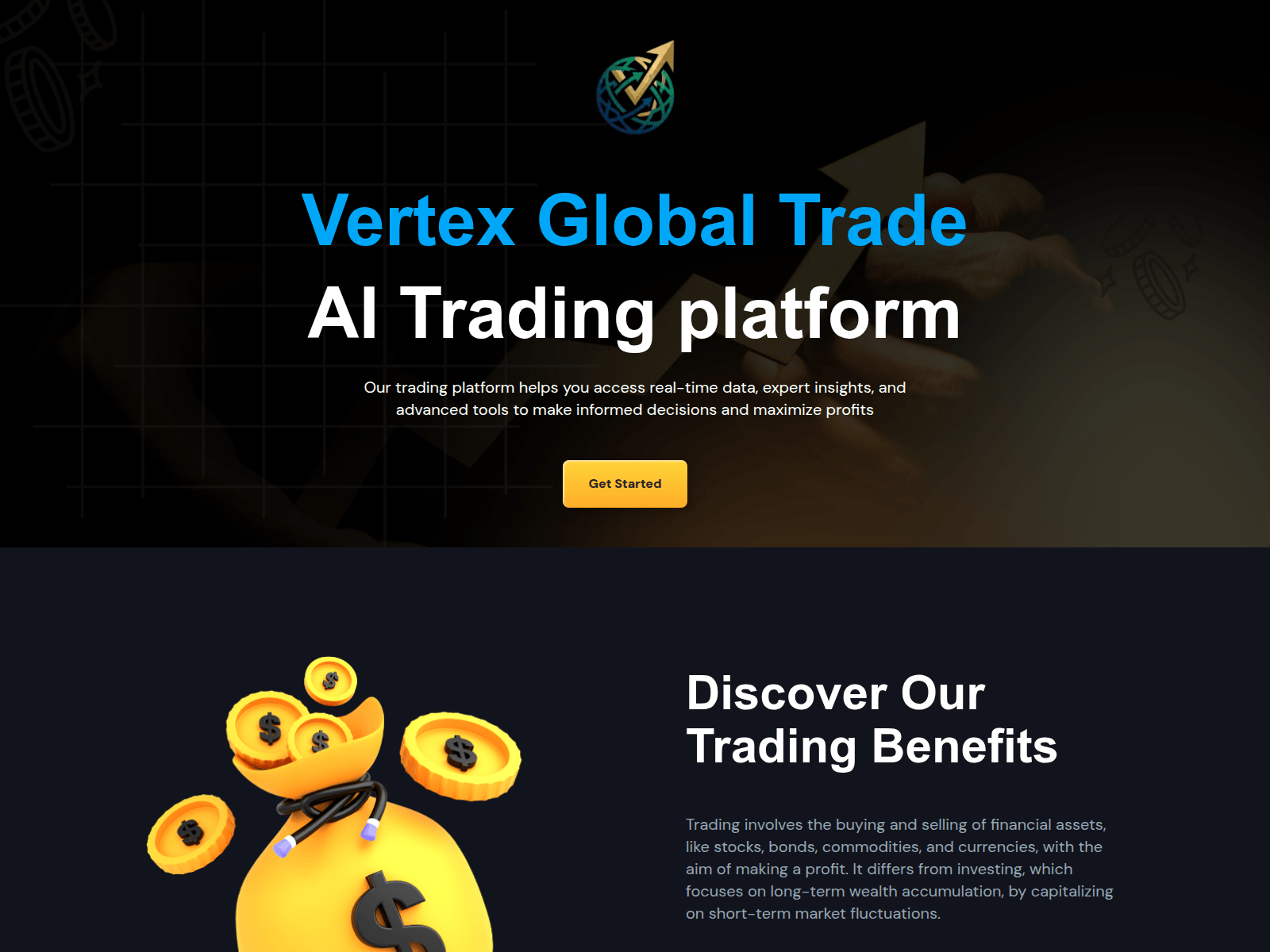 Screenshot of www.vertexglobaltrade.live