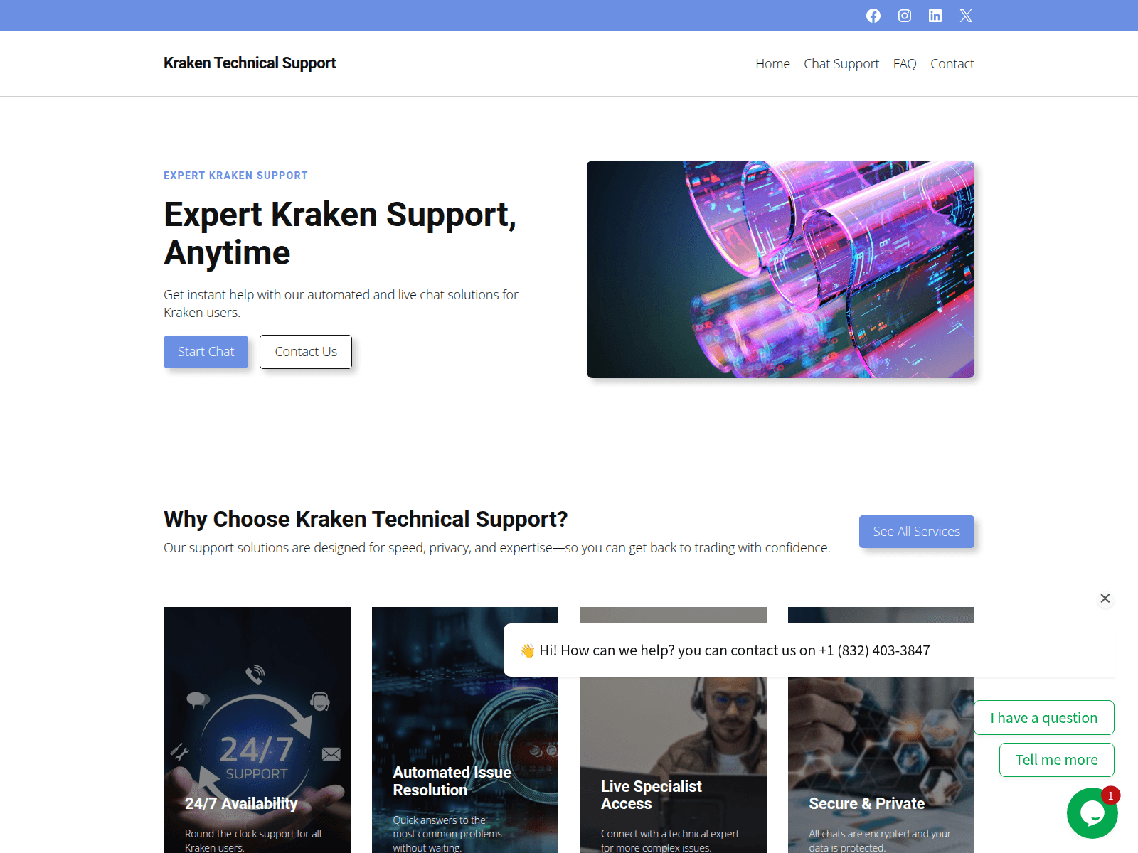 Screenshot of krakensupport.tech