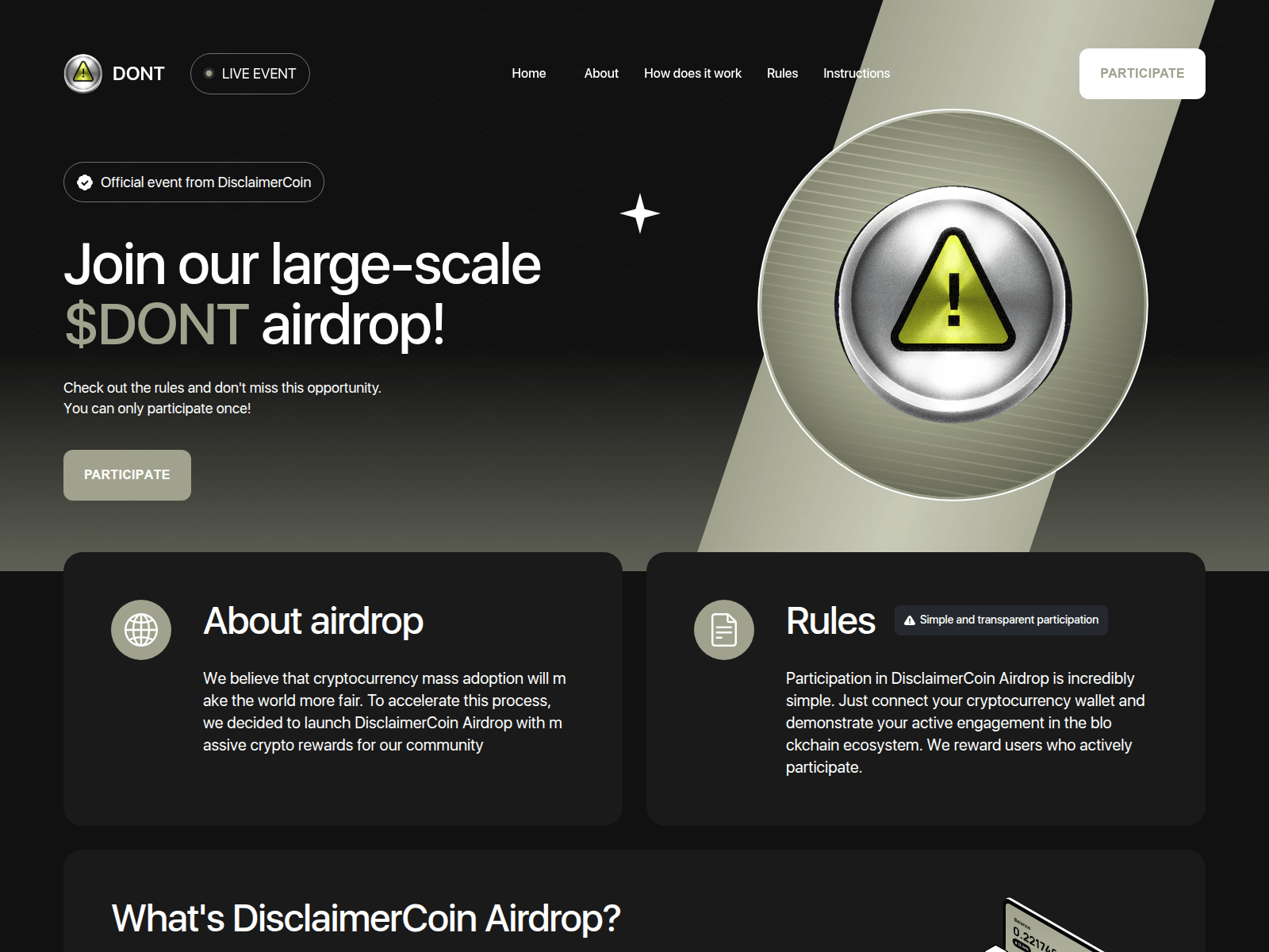 Screenshot of disclaimercoin.top