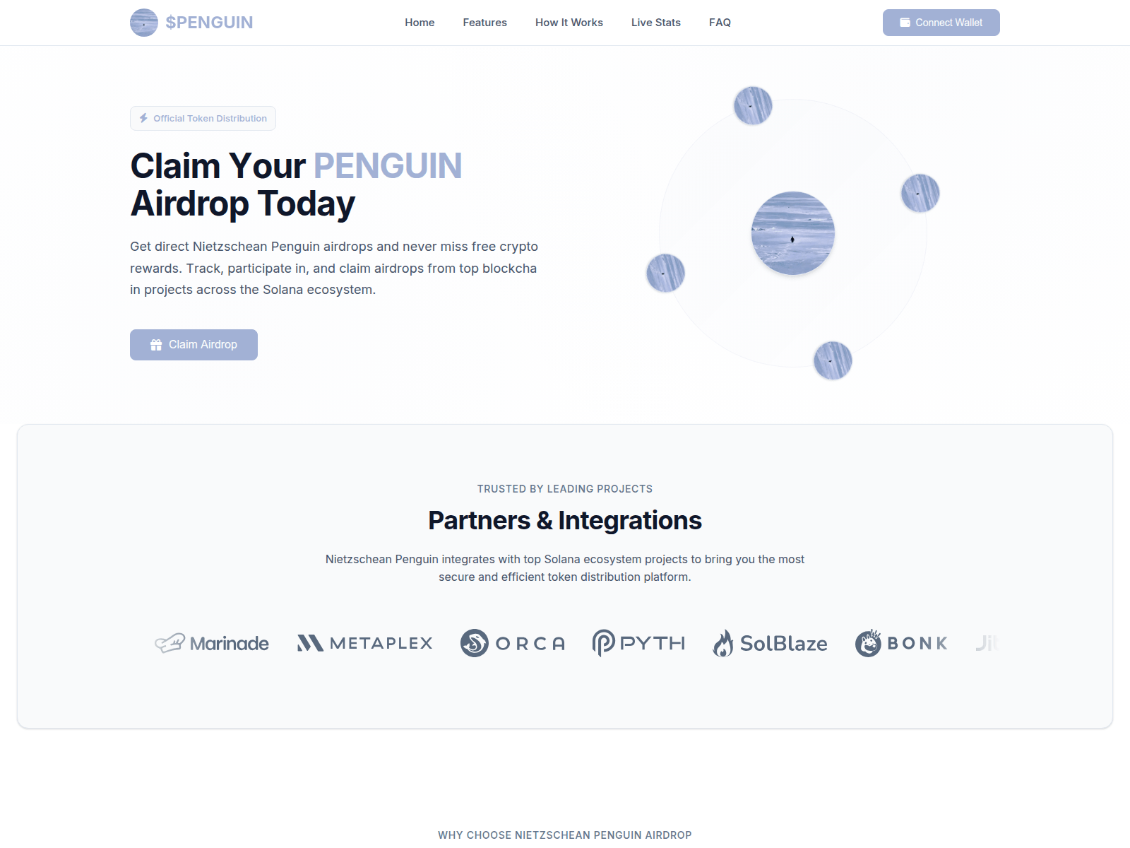 Screenshot of penguinsonsol.com