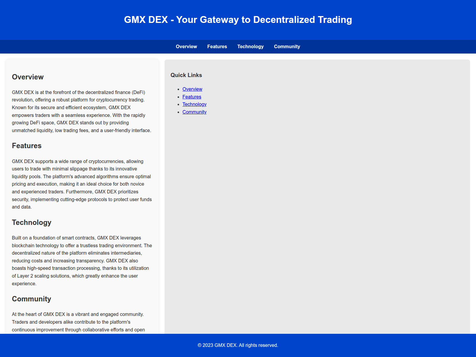Screenshot of gmxdex.live