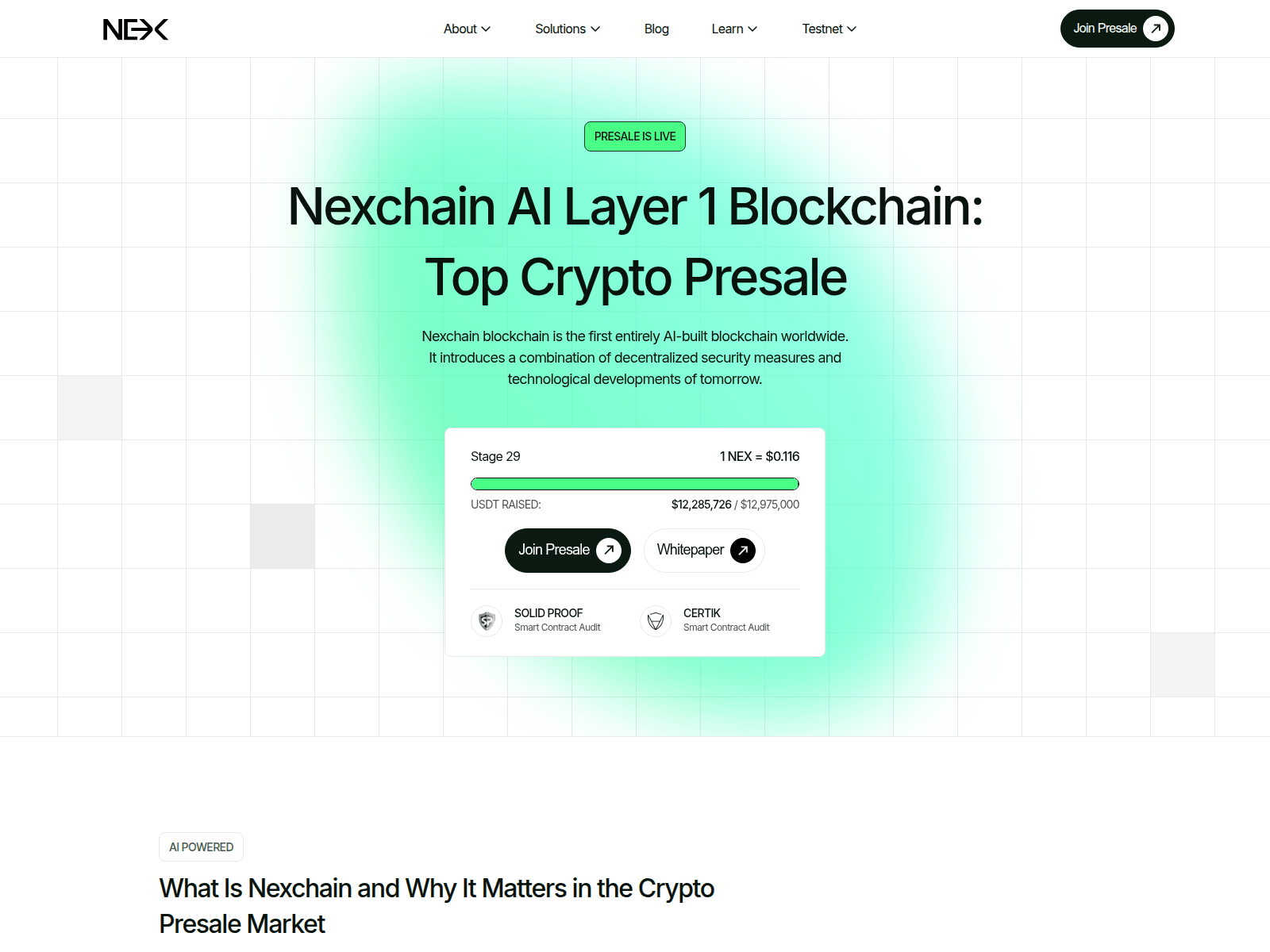 Screenshot of nexchain.exchange