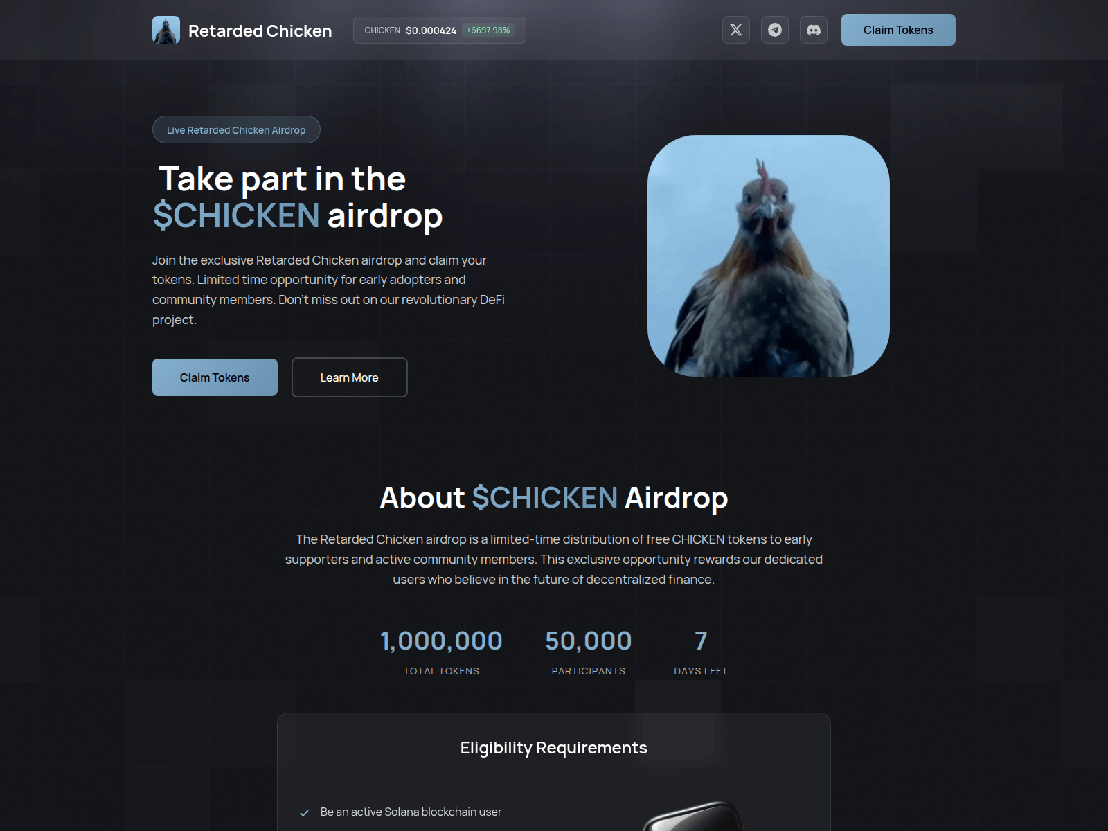Screenshot of event-chicken.fun