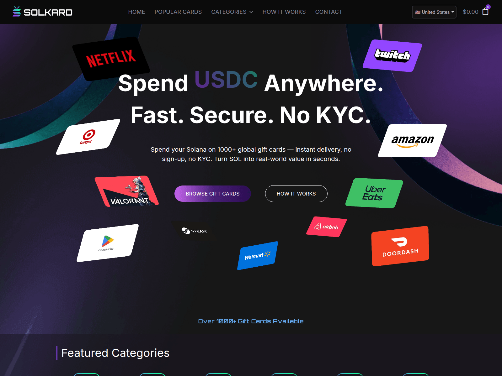 Screenshot of solkard.com