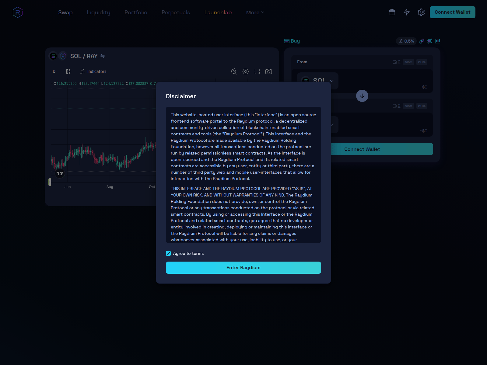 Screenshot of app-raydium.io