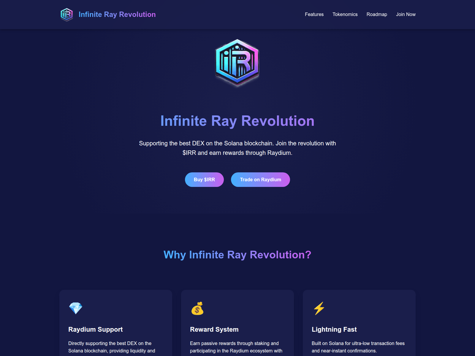Screenshot of www.infiniterayrevolution.xyz