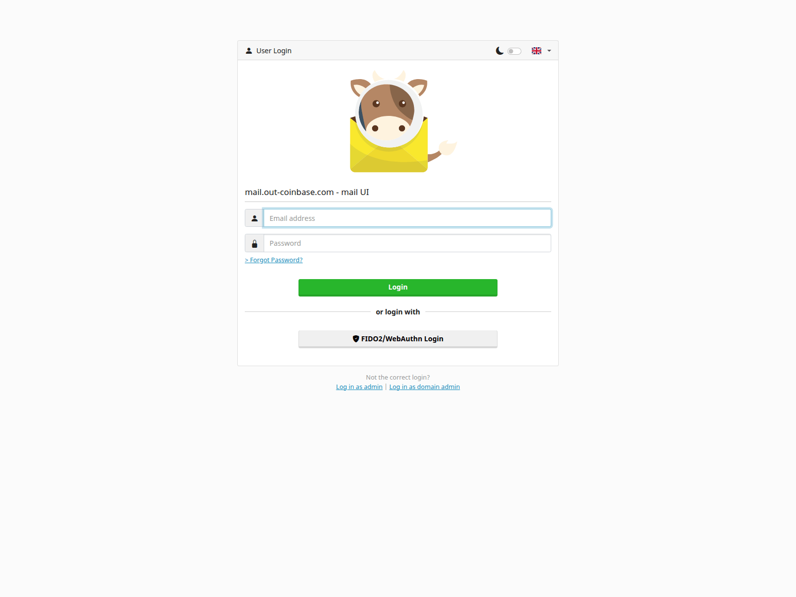 Screenshot of autoconfig.out-coinbase.com
