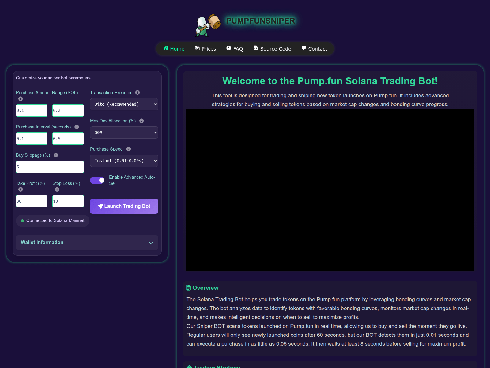 Screenshot of solana-arbitrage.fun