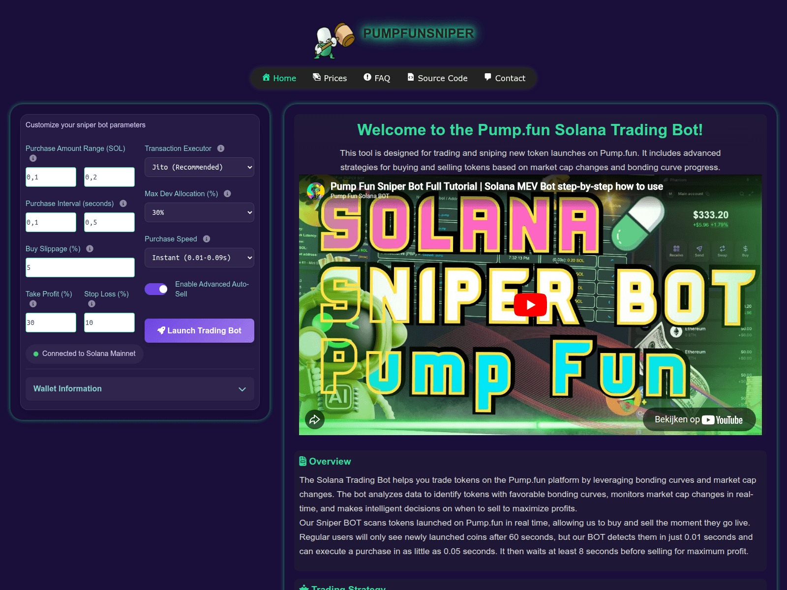 Screenshot of tradingbotpump.fun