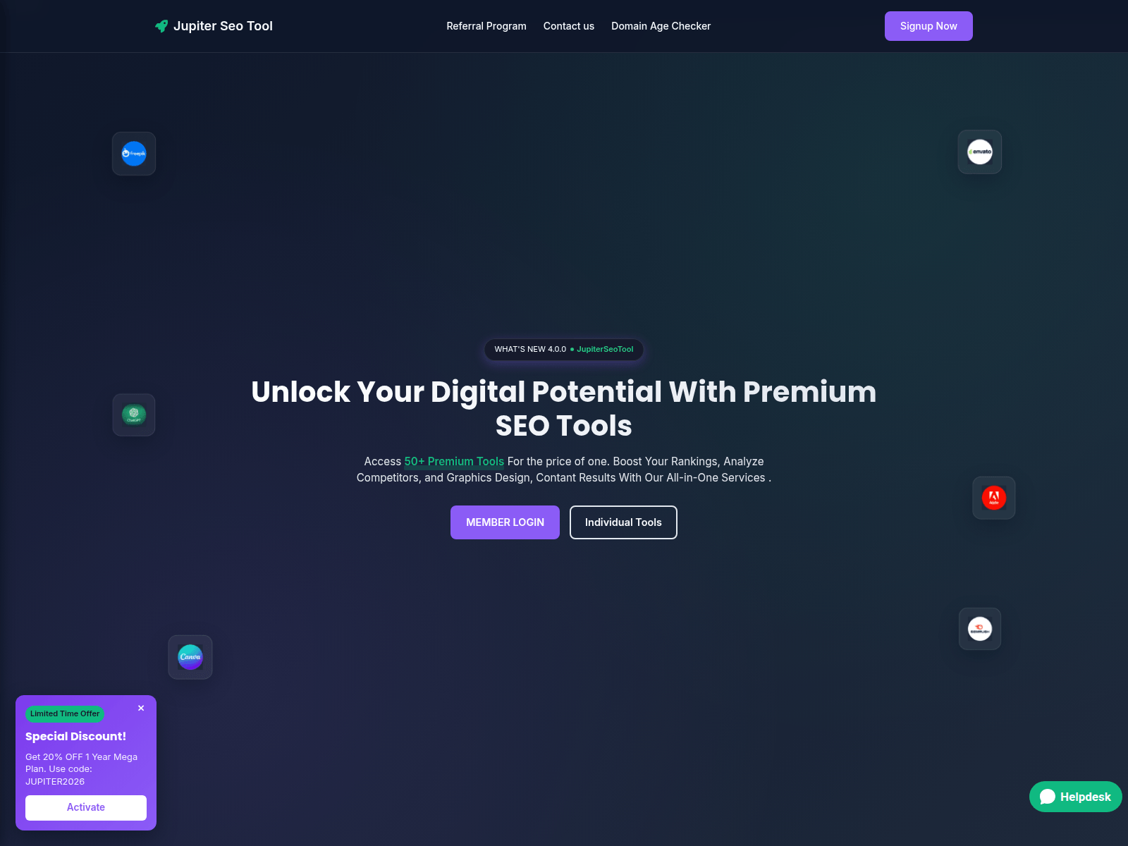 Screenshot of jupiterseotool.com