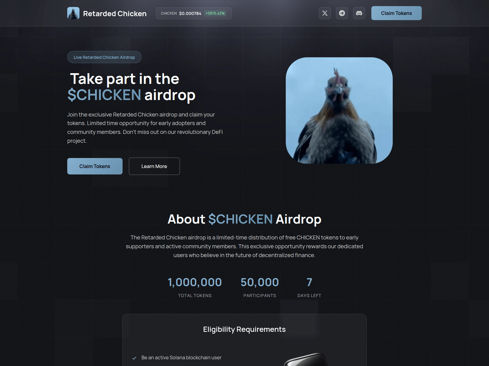 Screenshot of chicken-event.fun