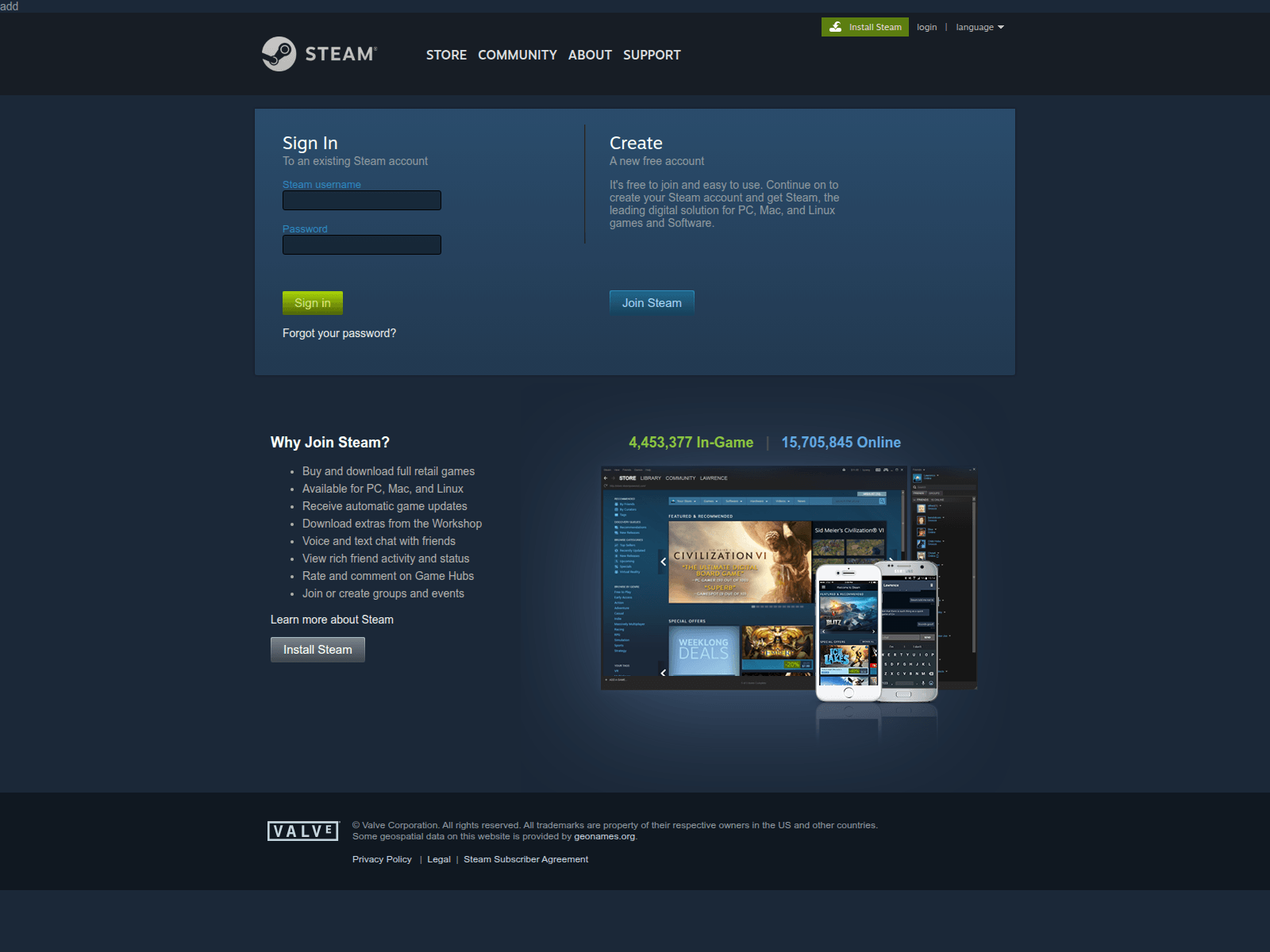 Screenshot of steam-production-ee5b.up.railway.app