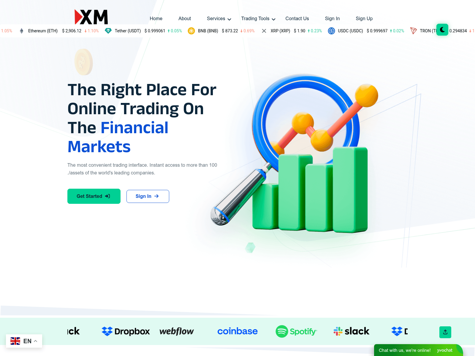 Screenshot of xmglobalprofx.com