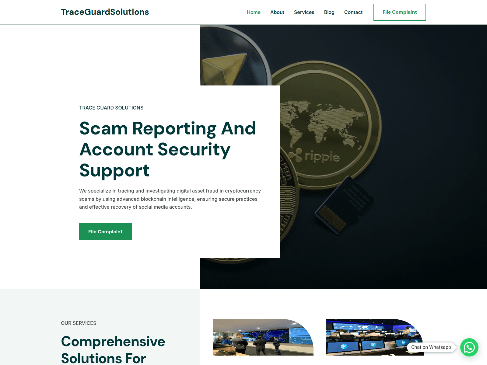 Screenshot of traceguardsolutions.org