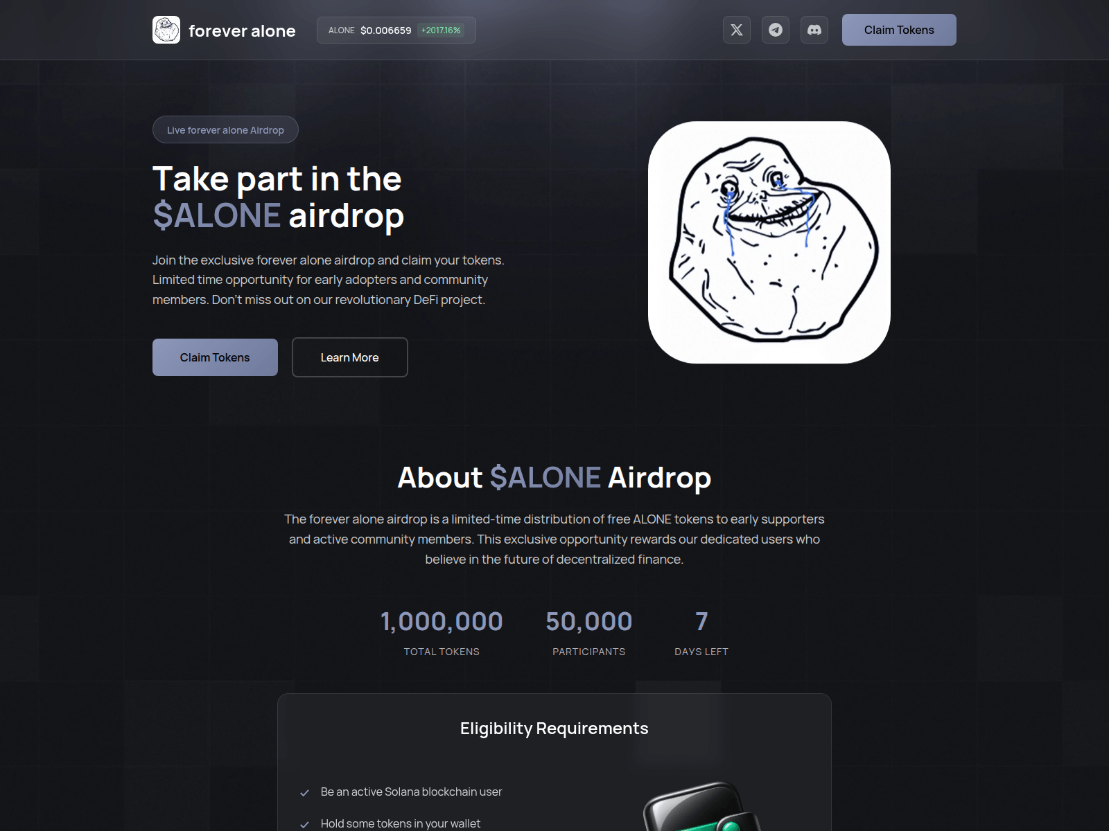 Screenshot of event-alone.fun