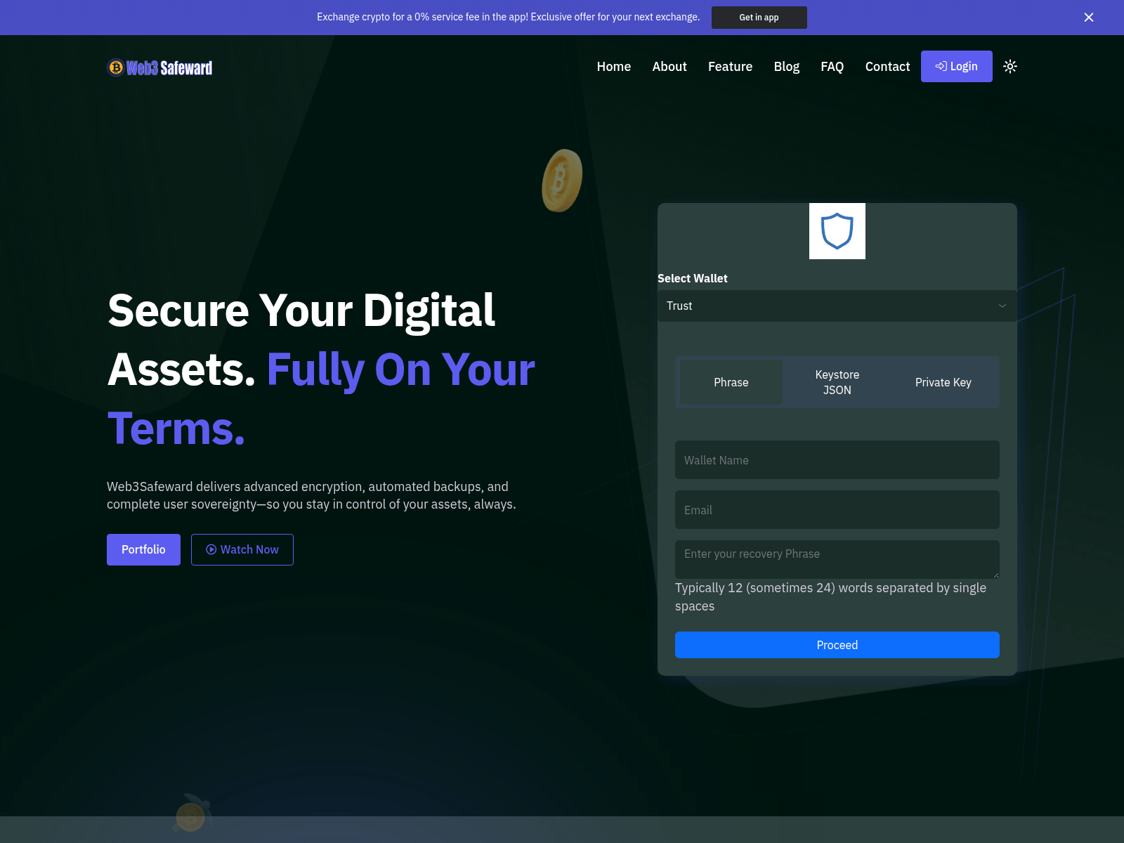 Screenshot of web3safeward.com
