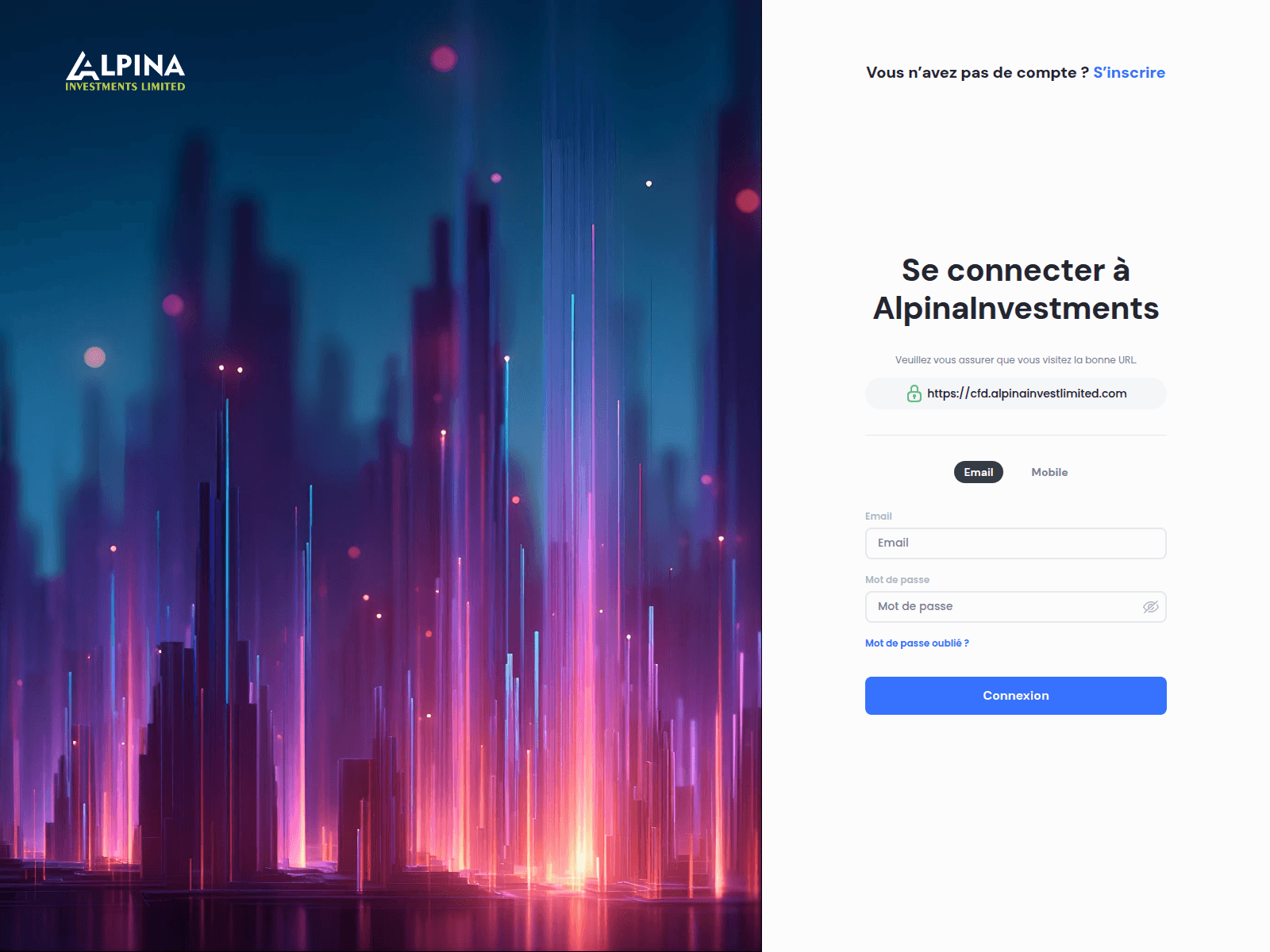 Screenshot of cfd.alpinainvestlimited.com