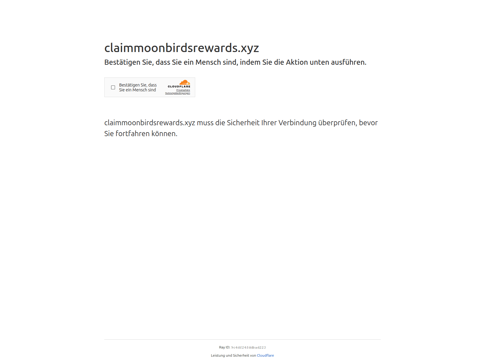 Screenshot of claimmoonbirdsrewards.xyz