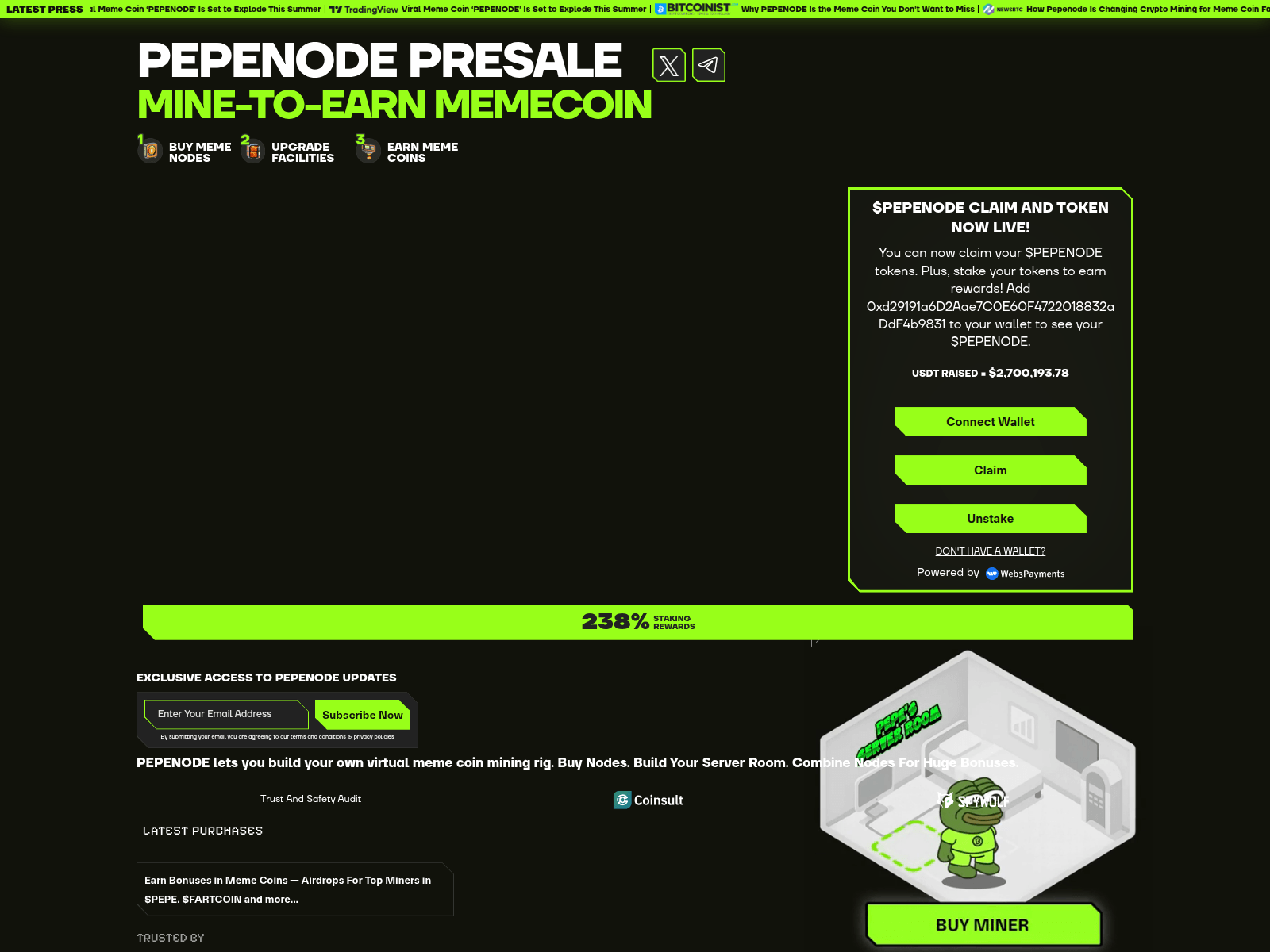 Screenshot of pepenodeclaim.top