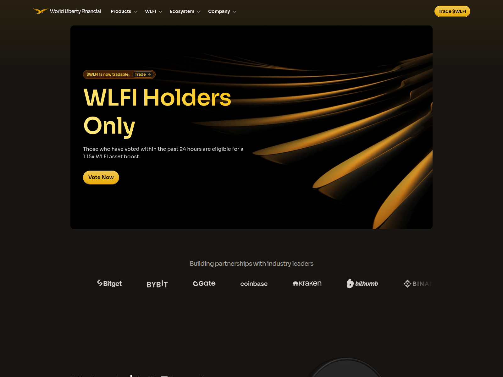 Screenshot of vote-worldlibertyfinance.app