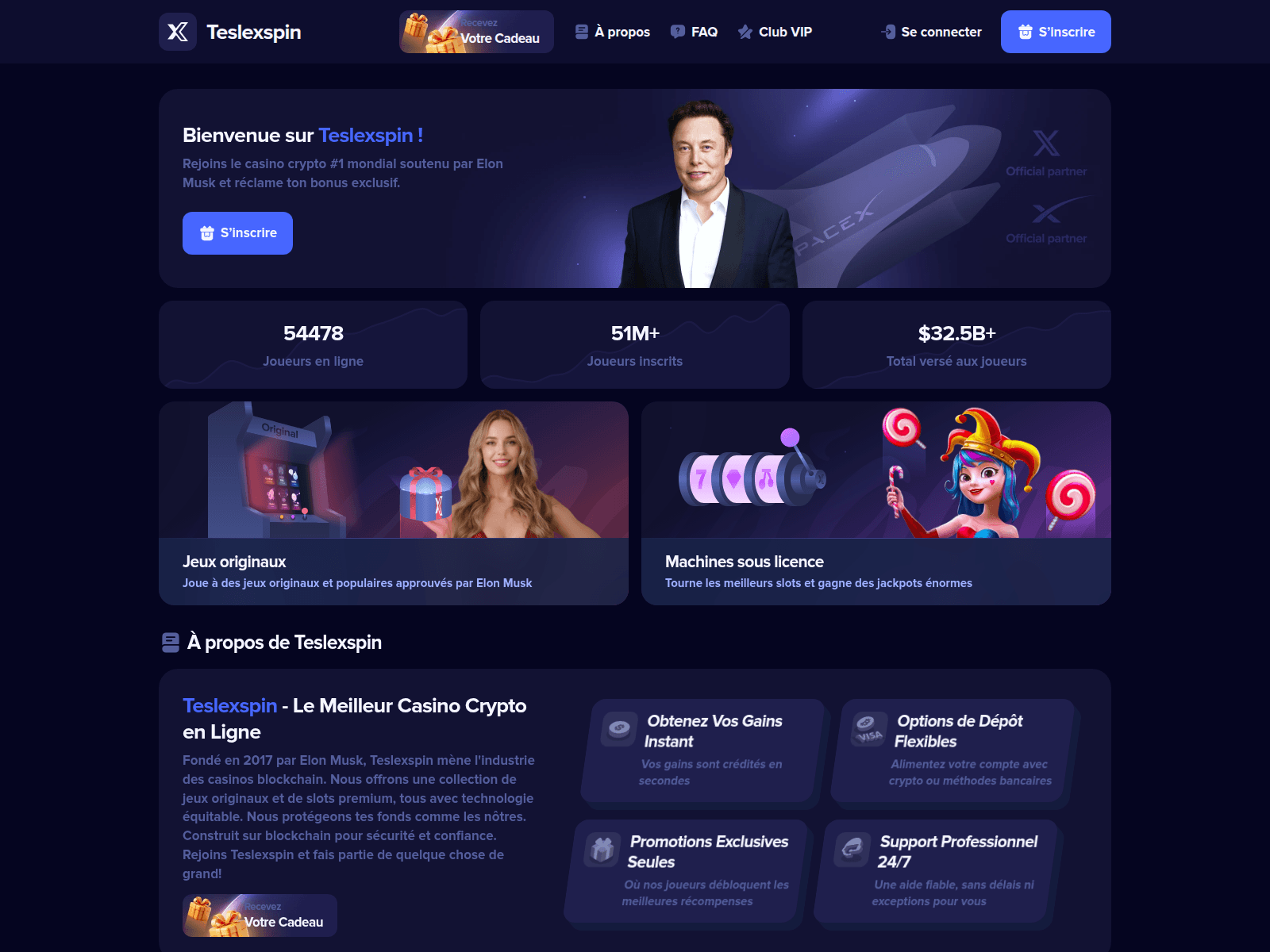 Screenshot of teslexspin.com