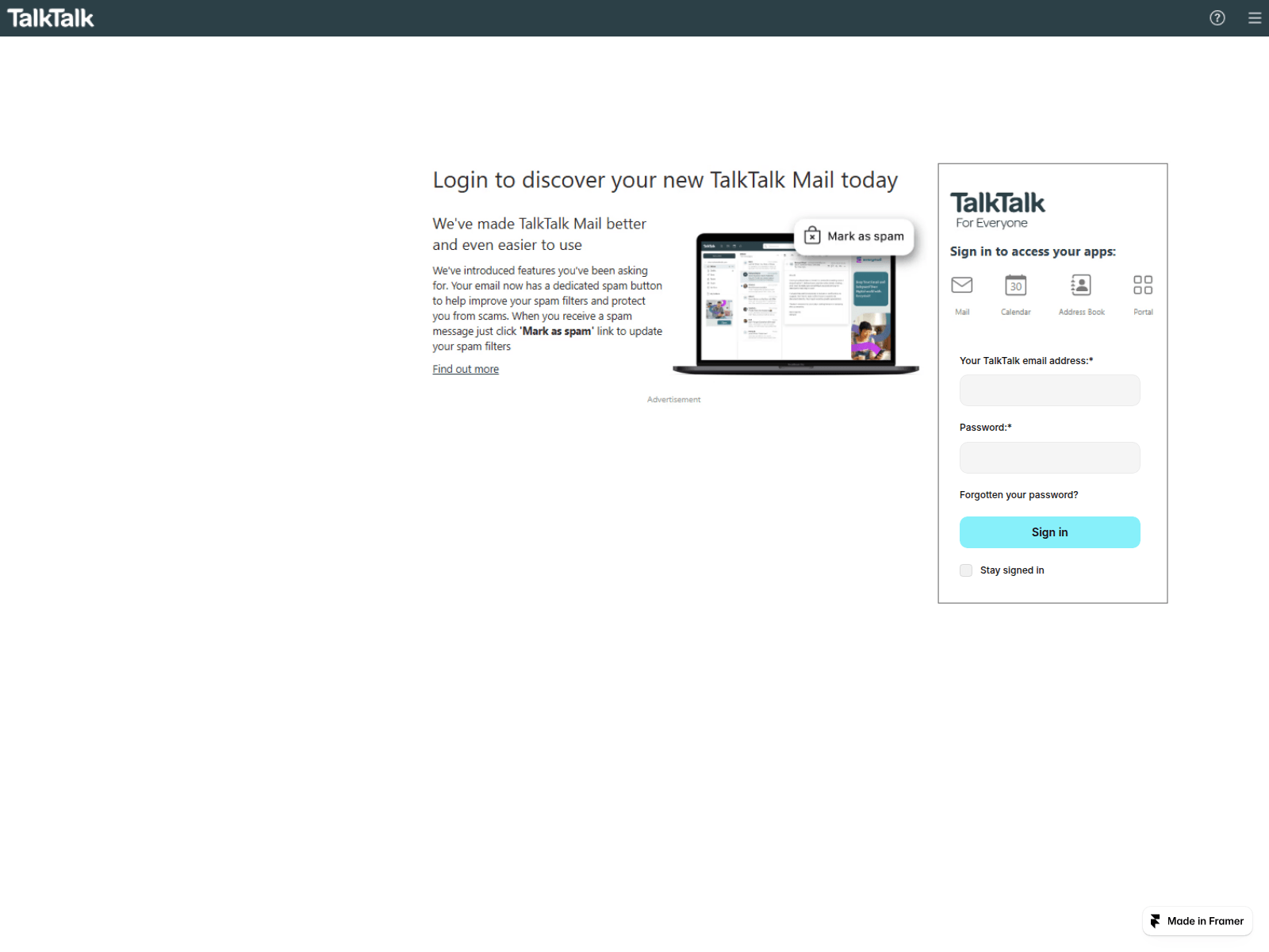 Screenshot of talktalktki.framer.website