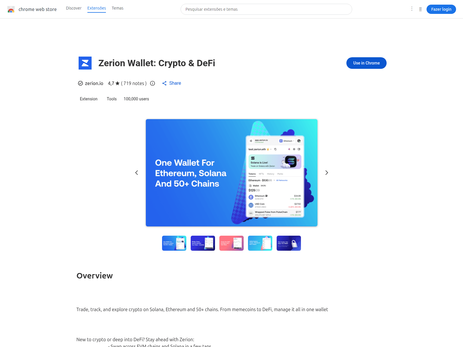 Screenshot of zerionwallet.io