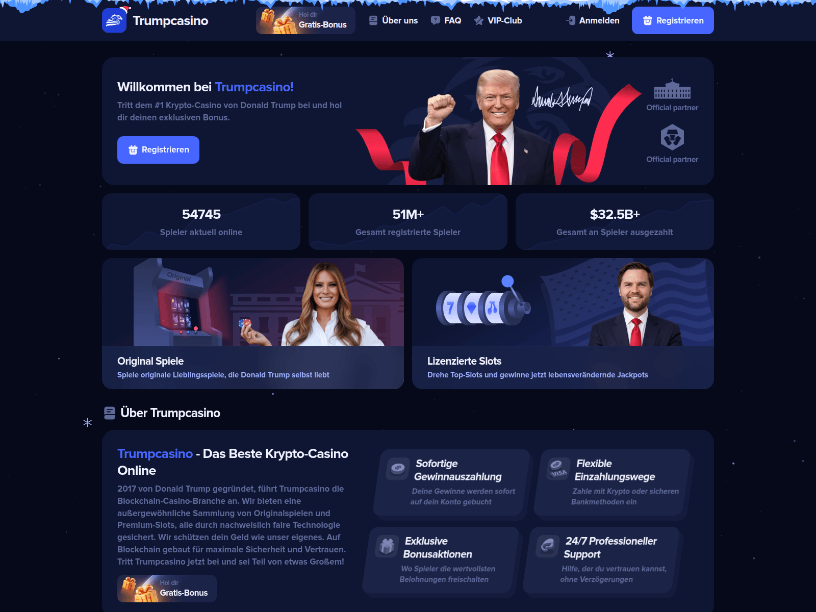Screenshot of trumpcasino.cc