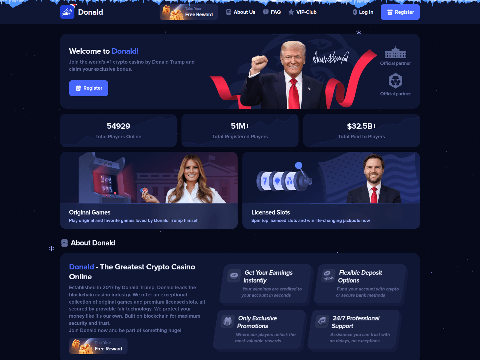 Screenshot of donald.gold