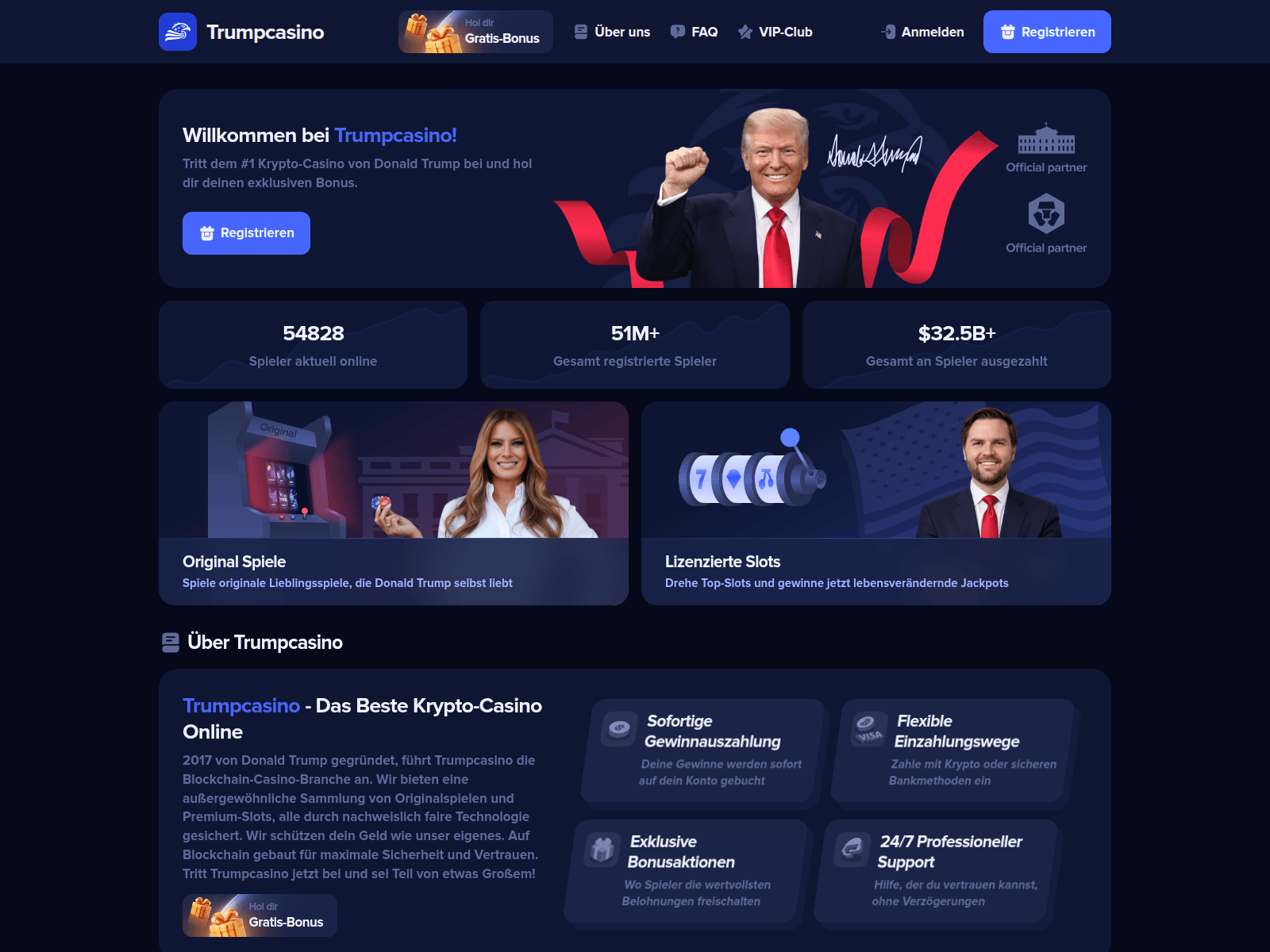 Screenshot of trumpcasino.click