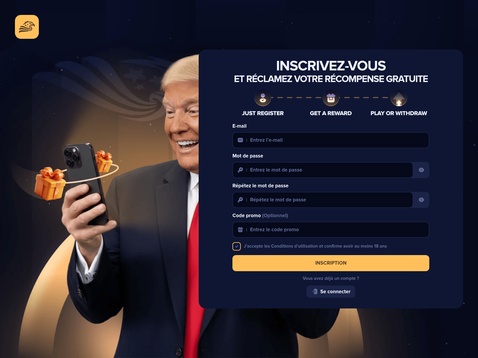 Screenshot of donaldjtrumpcasino.vip