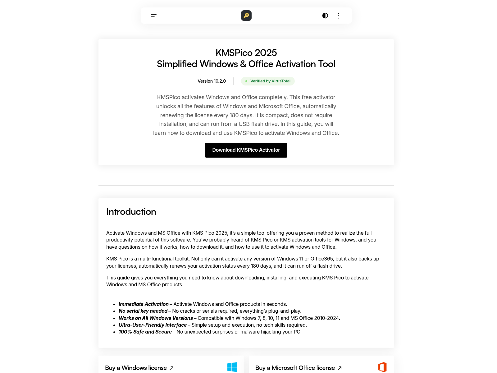 Screenshot of activator-kmspico.com