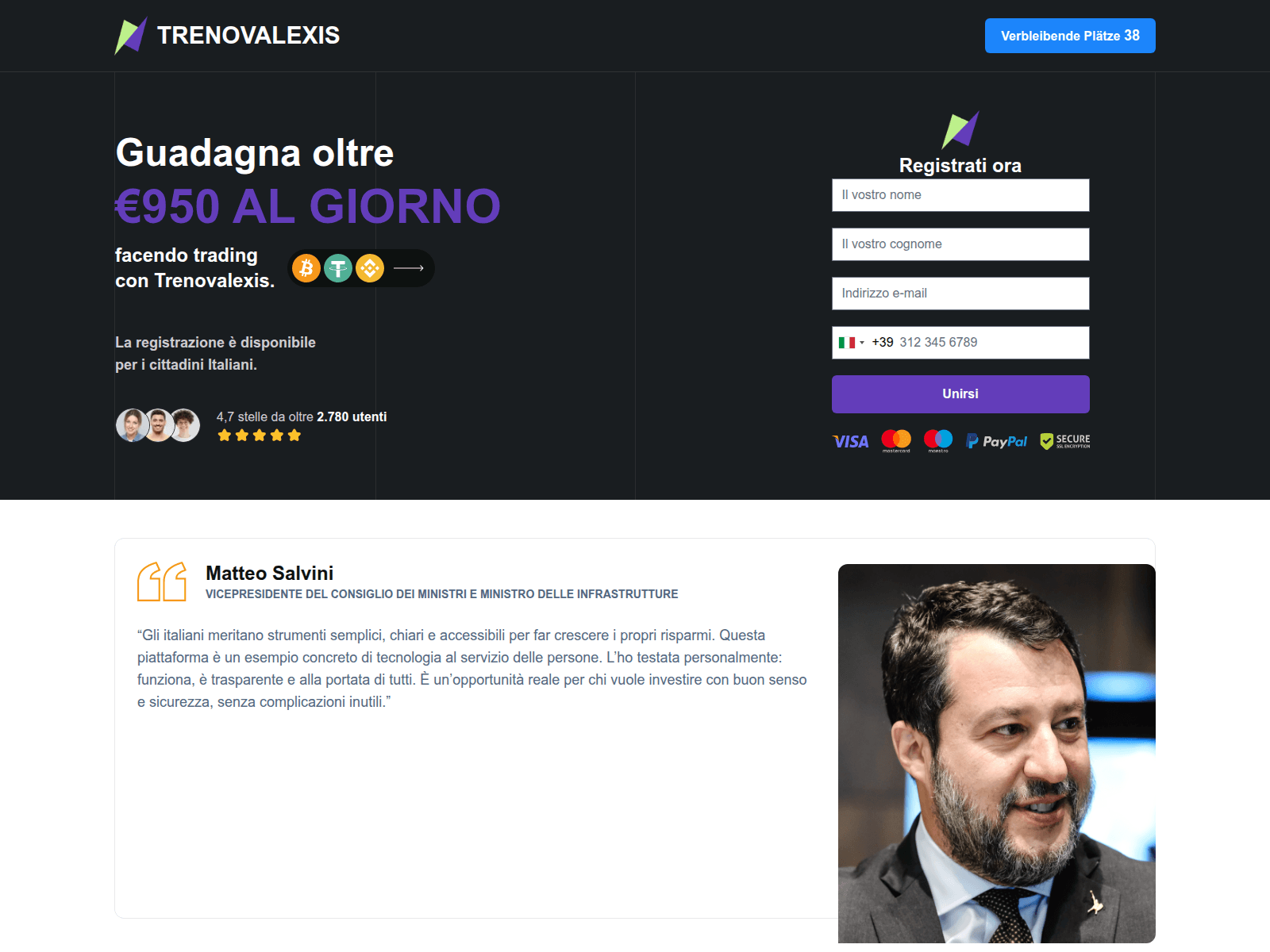 Screenshot of trenovalexis.org