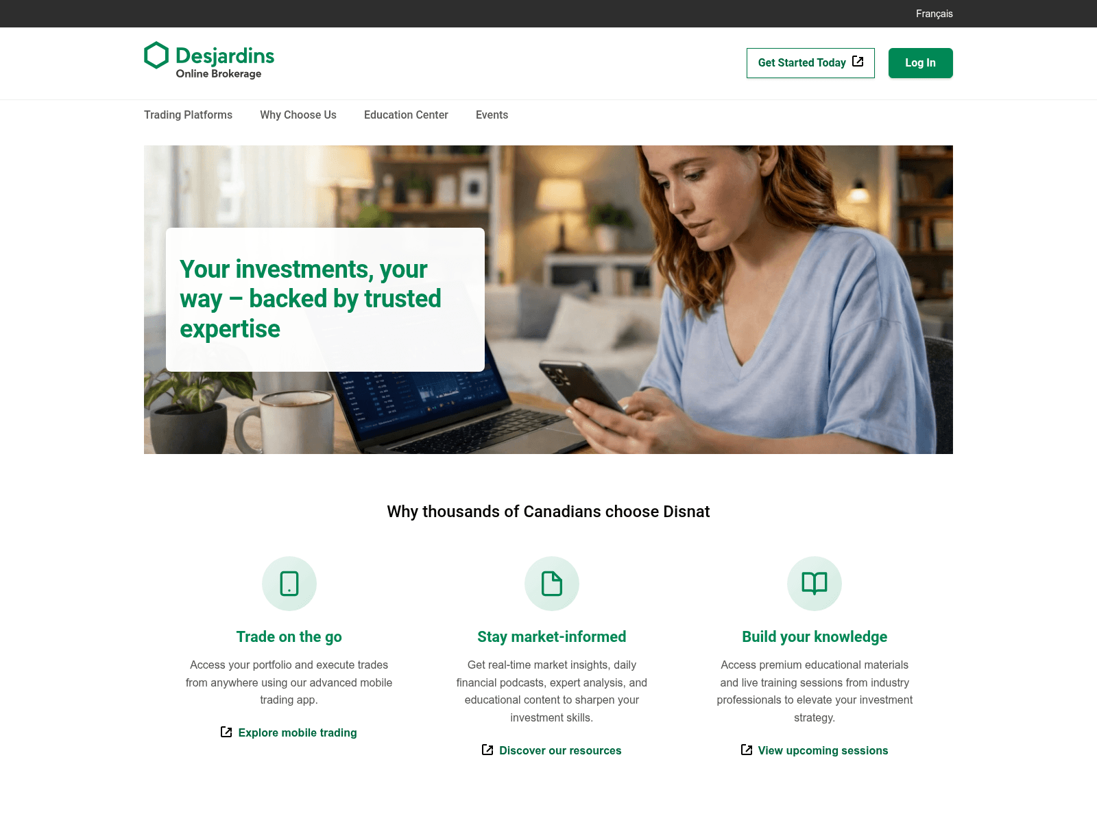 Screenshot of desjaredins.com