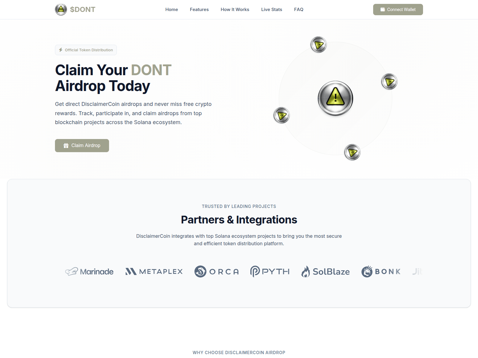 Screenshot of disclaimer.unchainedsol.com