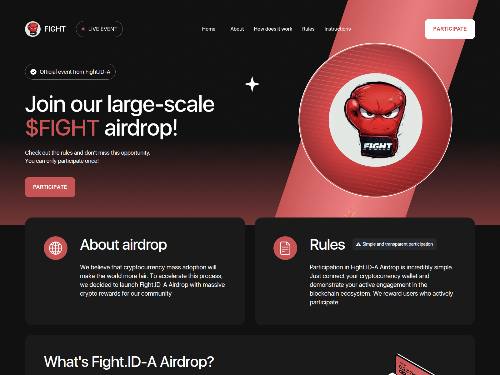 Screenshot of airdrop.fighting.foundation