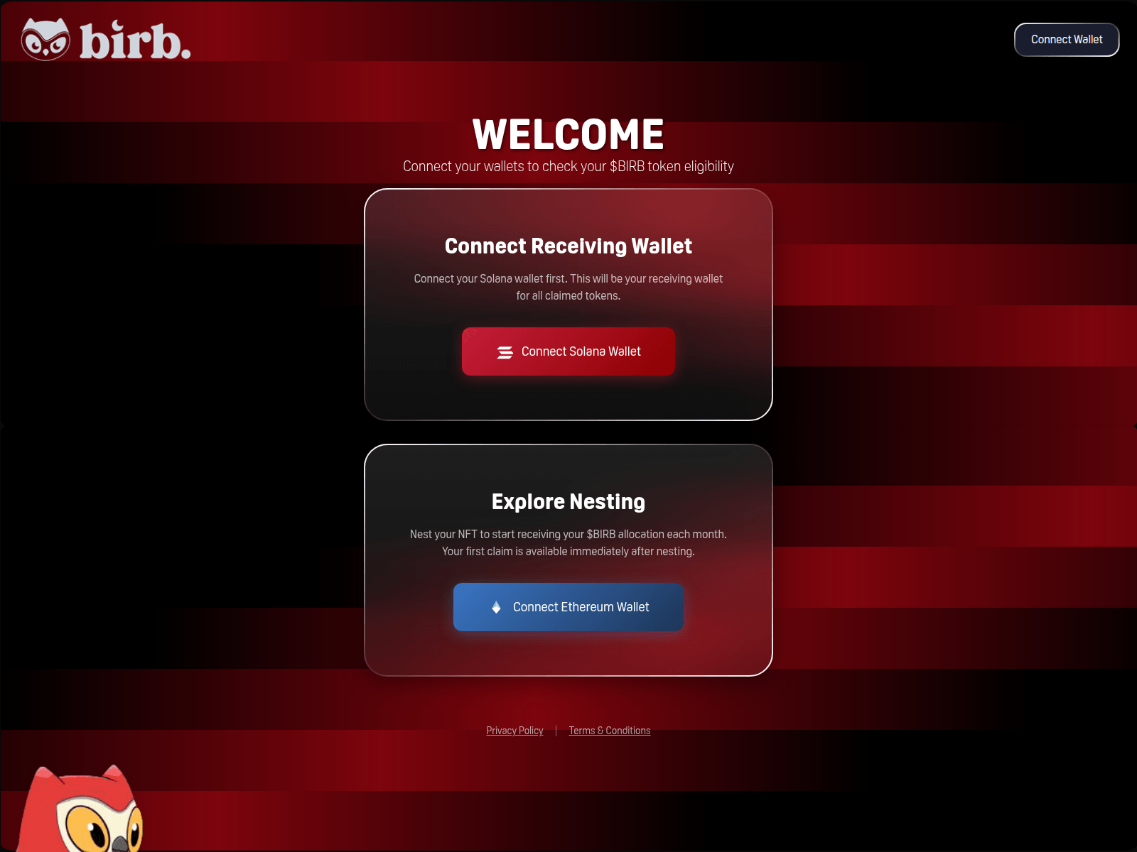 Screenshot of claim.moonbirids.com