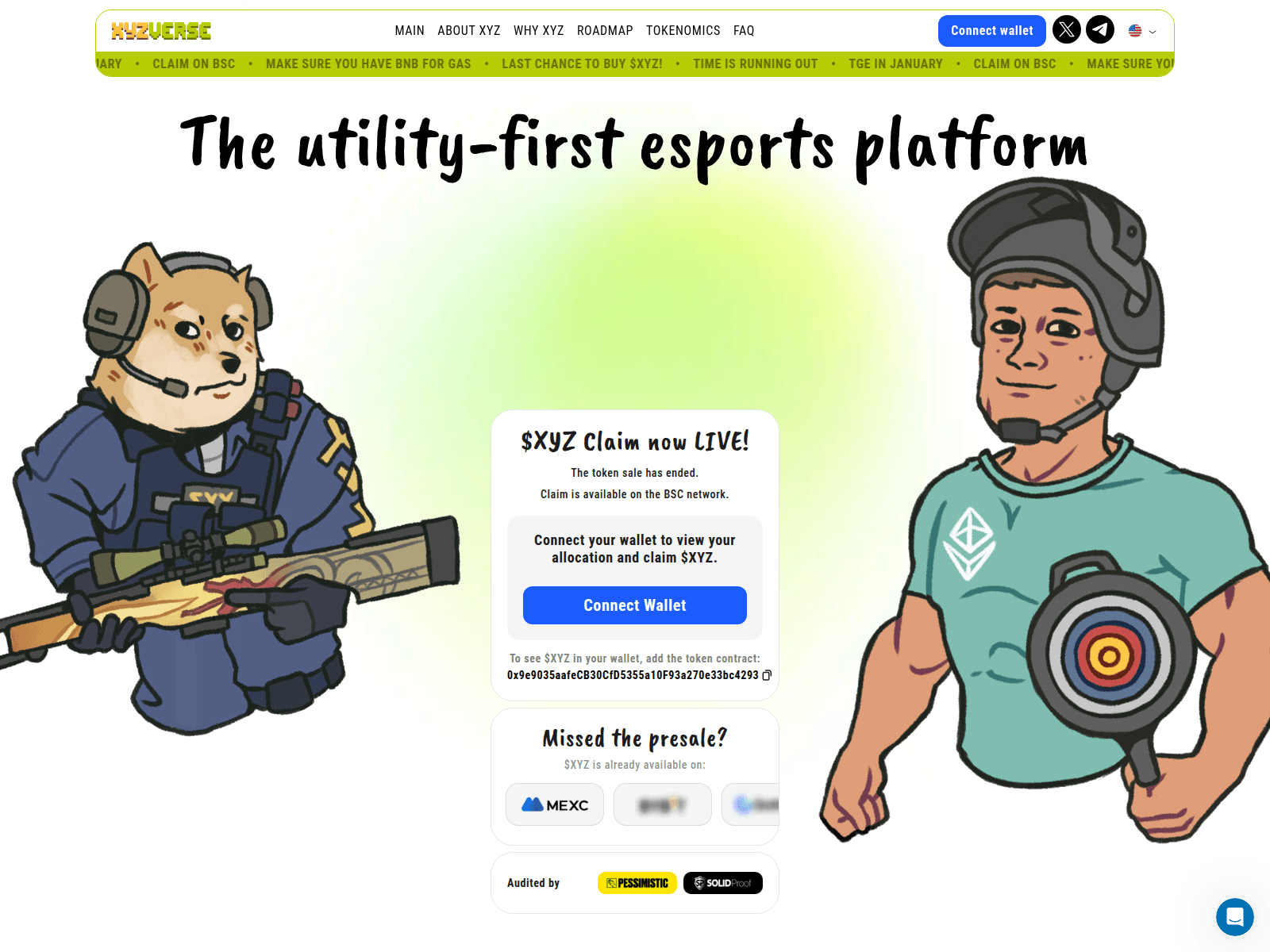 Screenshot of claims-xyzverse.io