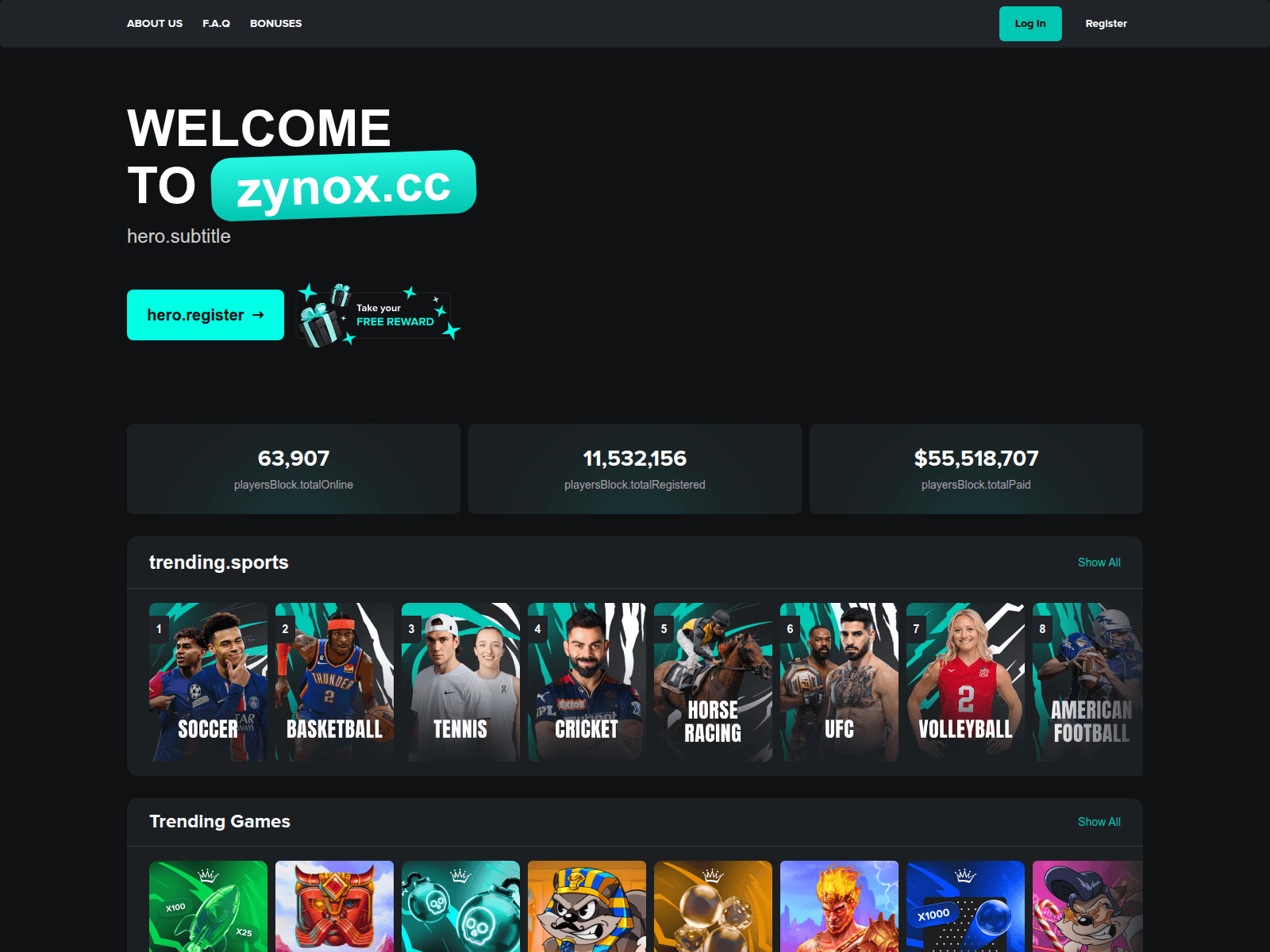 Screenshot of zynox.cc