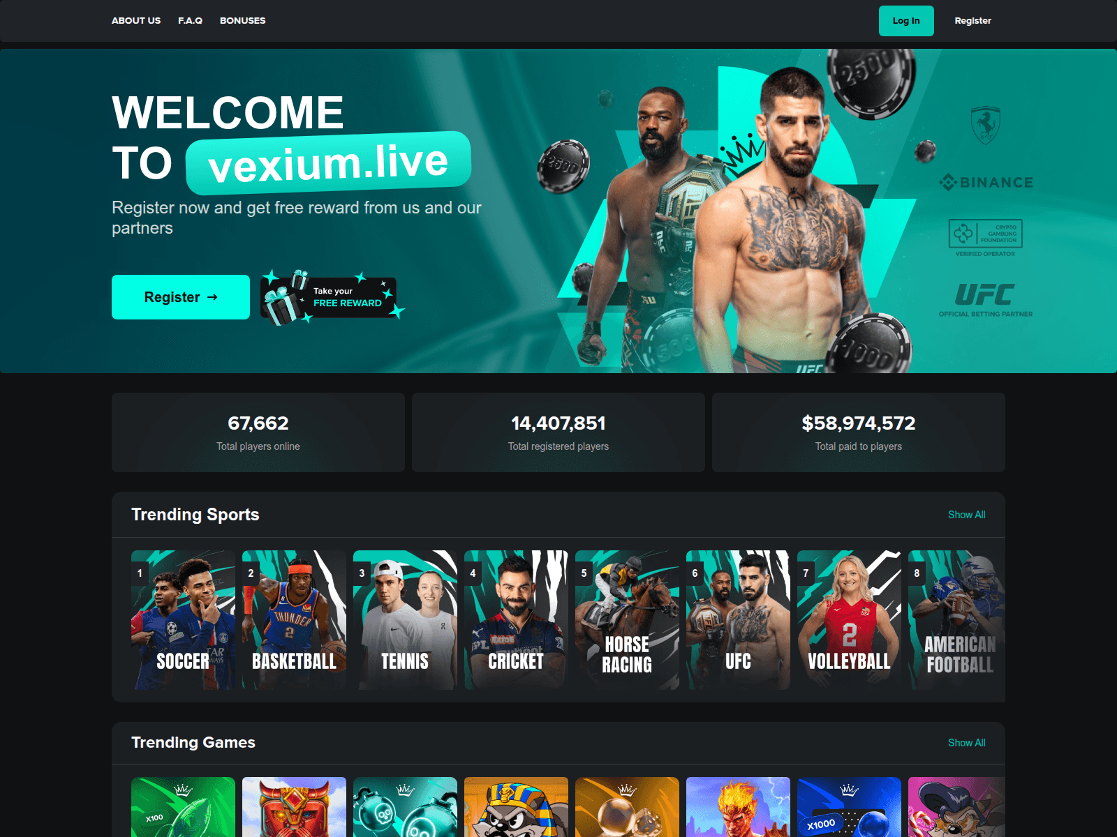 Screenshot of vexium.live