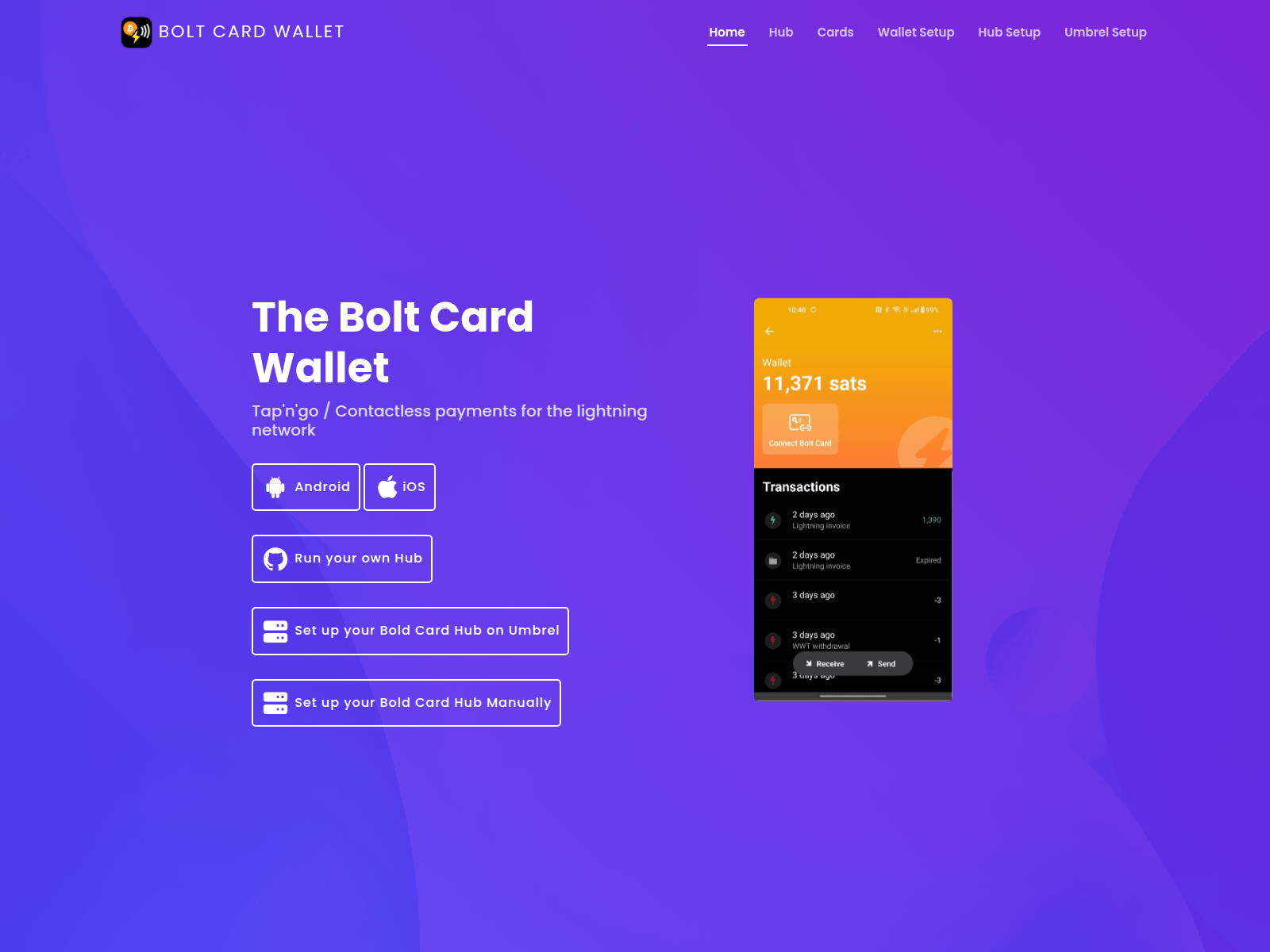 Screenshot of boltcardwallet.com