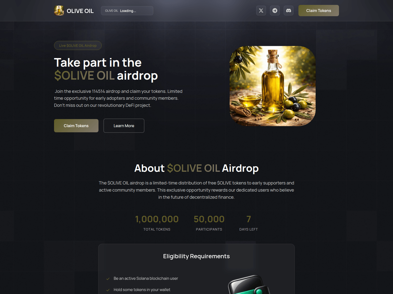 Screenshot of claim-oliveoil.pages.dev