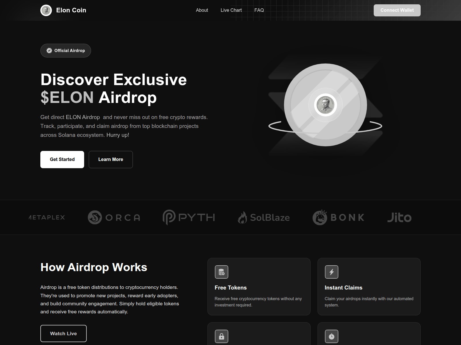 Screenshot of elondrop.lol/claim