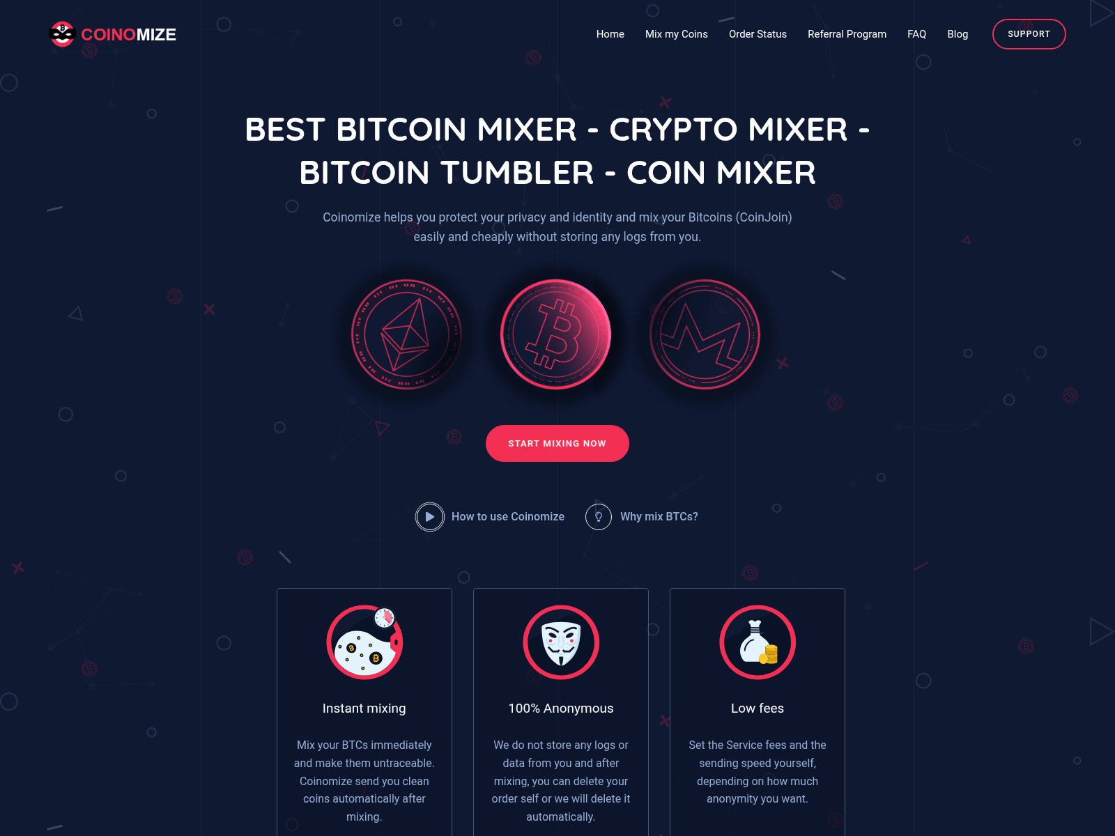 Screenshot of coinomize.top